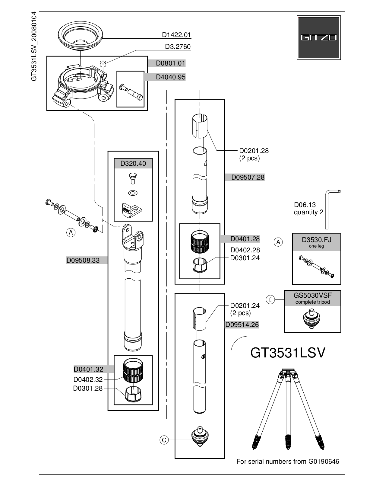 Gitzo GT3531LSV User Manual