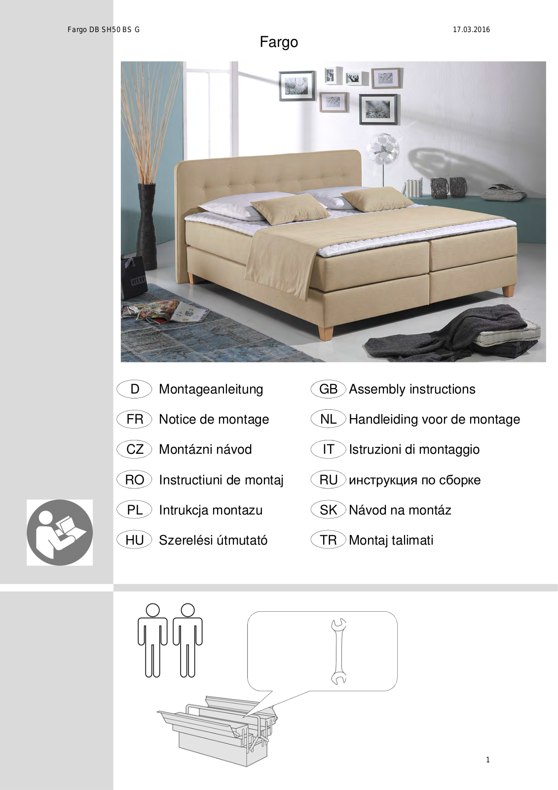 Home affaire Fargo DB SH50 BS G Assembly instructions