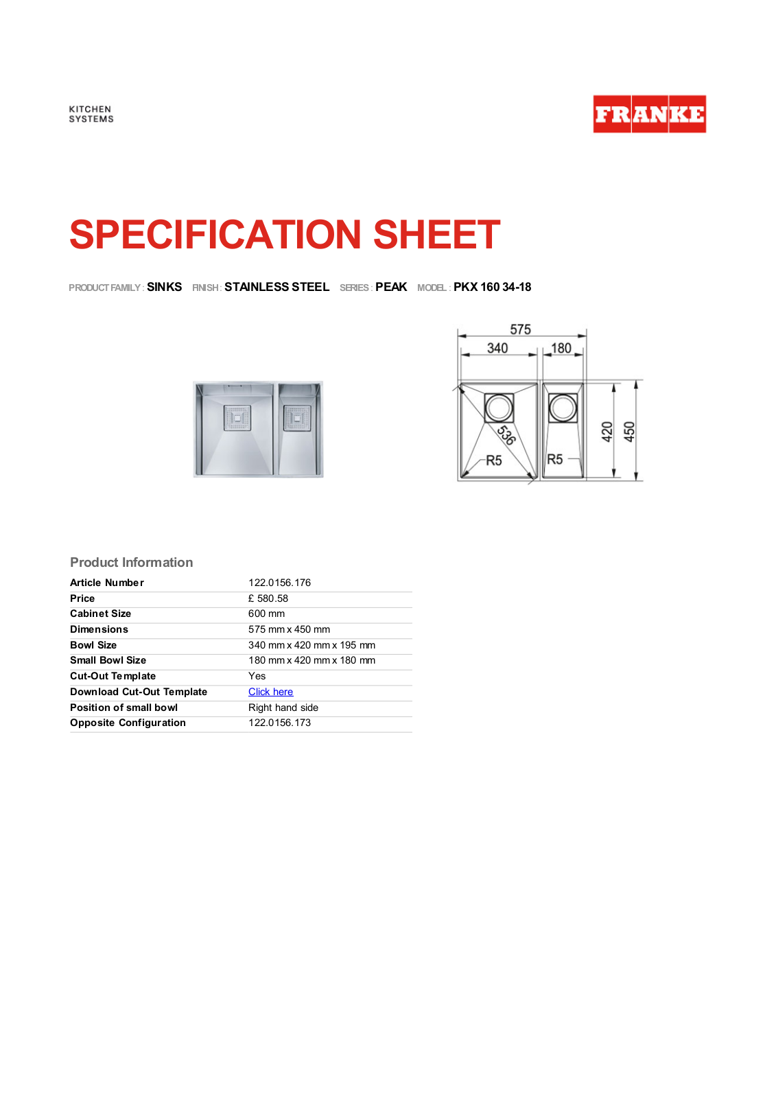 Franke Foodservice PKX 160 34-18 User Manual