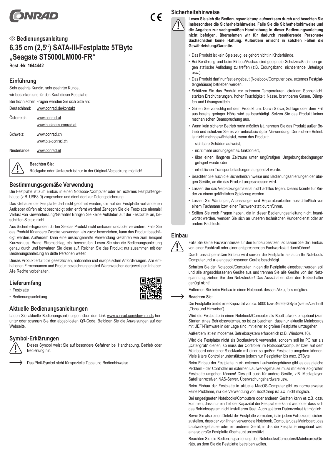 Seagate ST5000LM000-FR OPERATION MANUAL