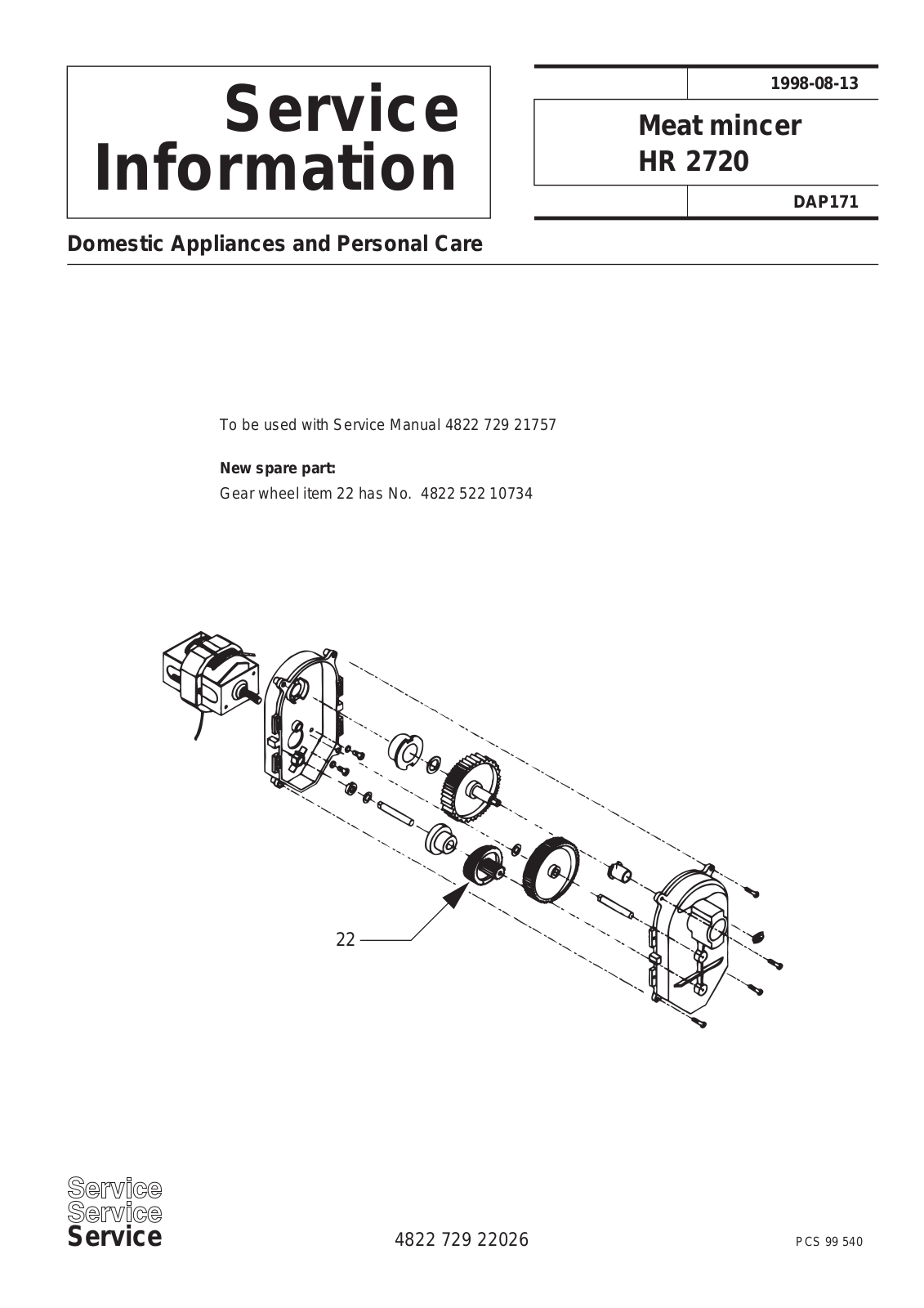 Philips HR 2720 Service Manual