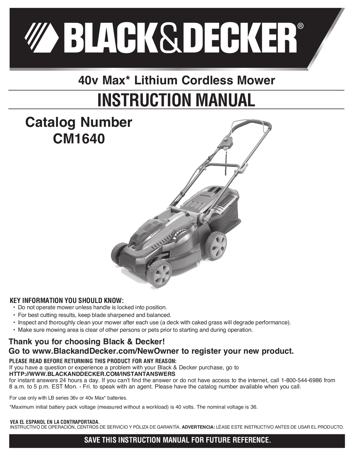 Black & Decker CM1640 User Manual