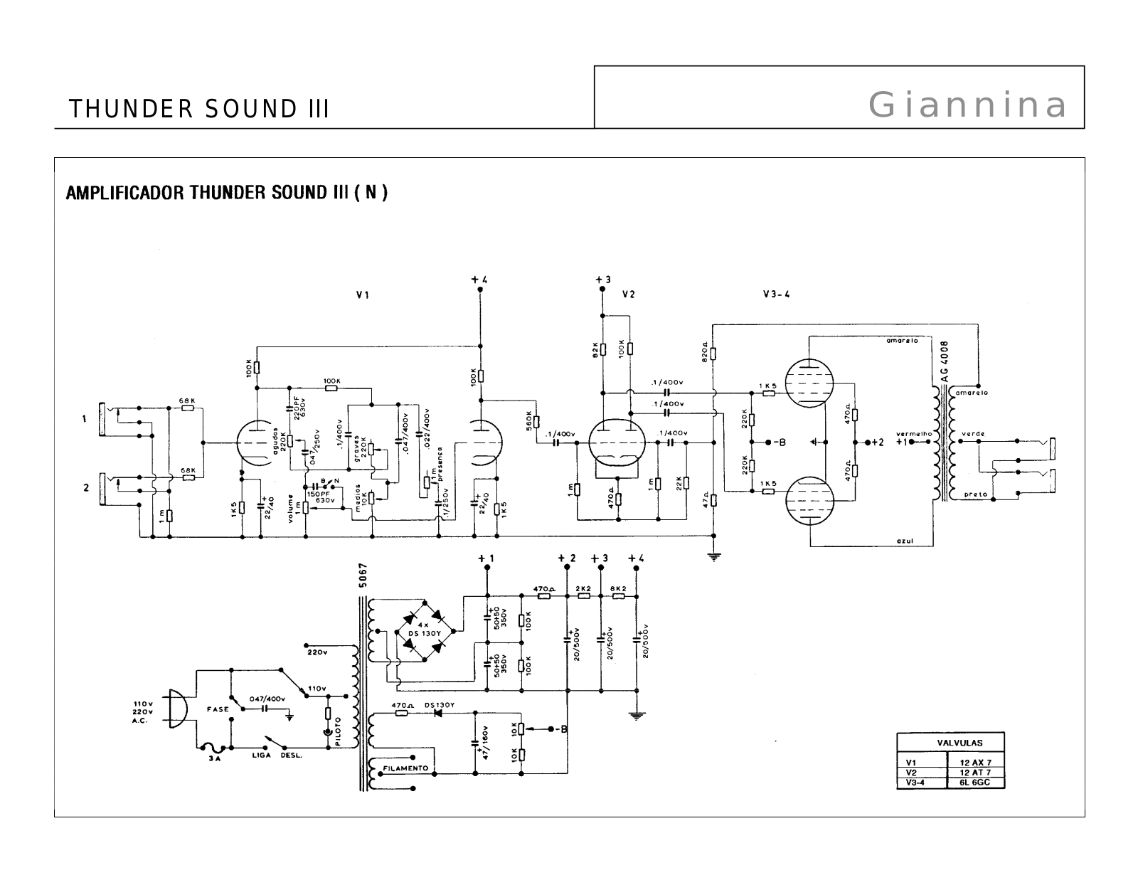 Giannini Thunder Sound II Schematic