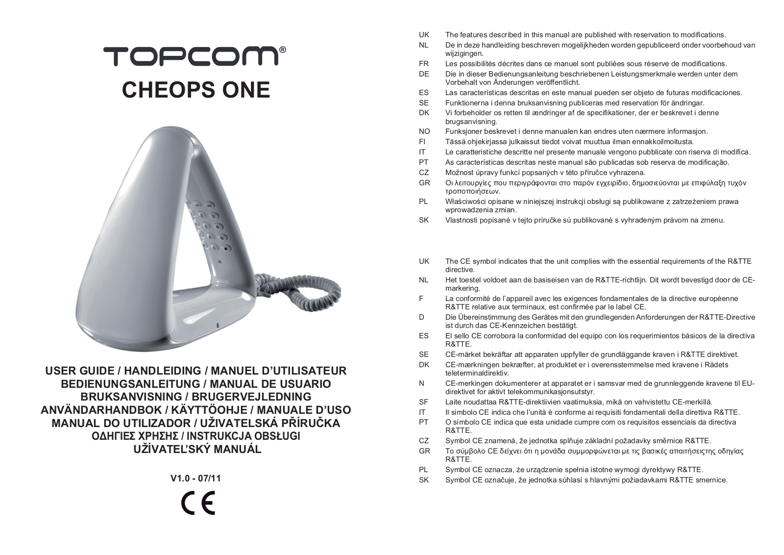 Topcom CHEOPS ONE User Manual