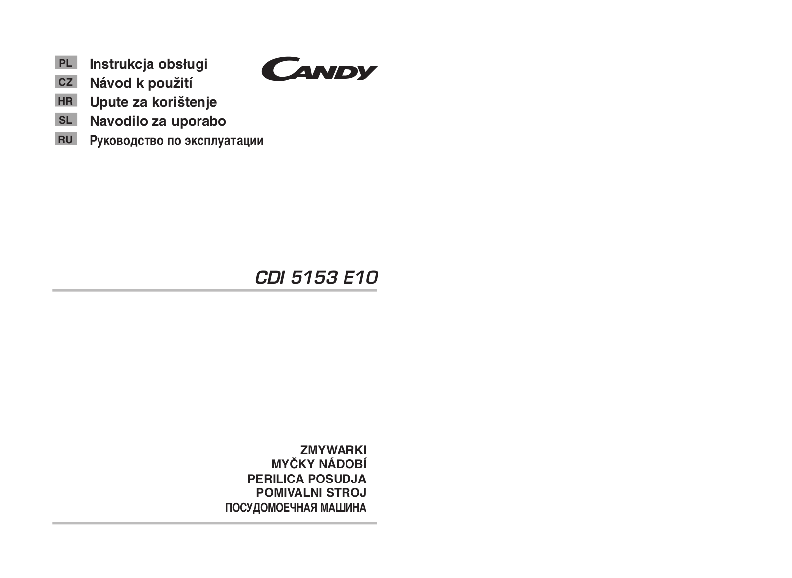 Candy CDI5153E10 User Manual