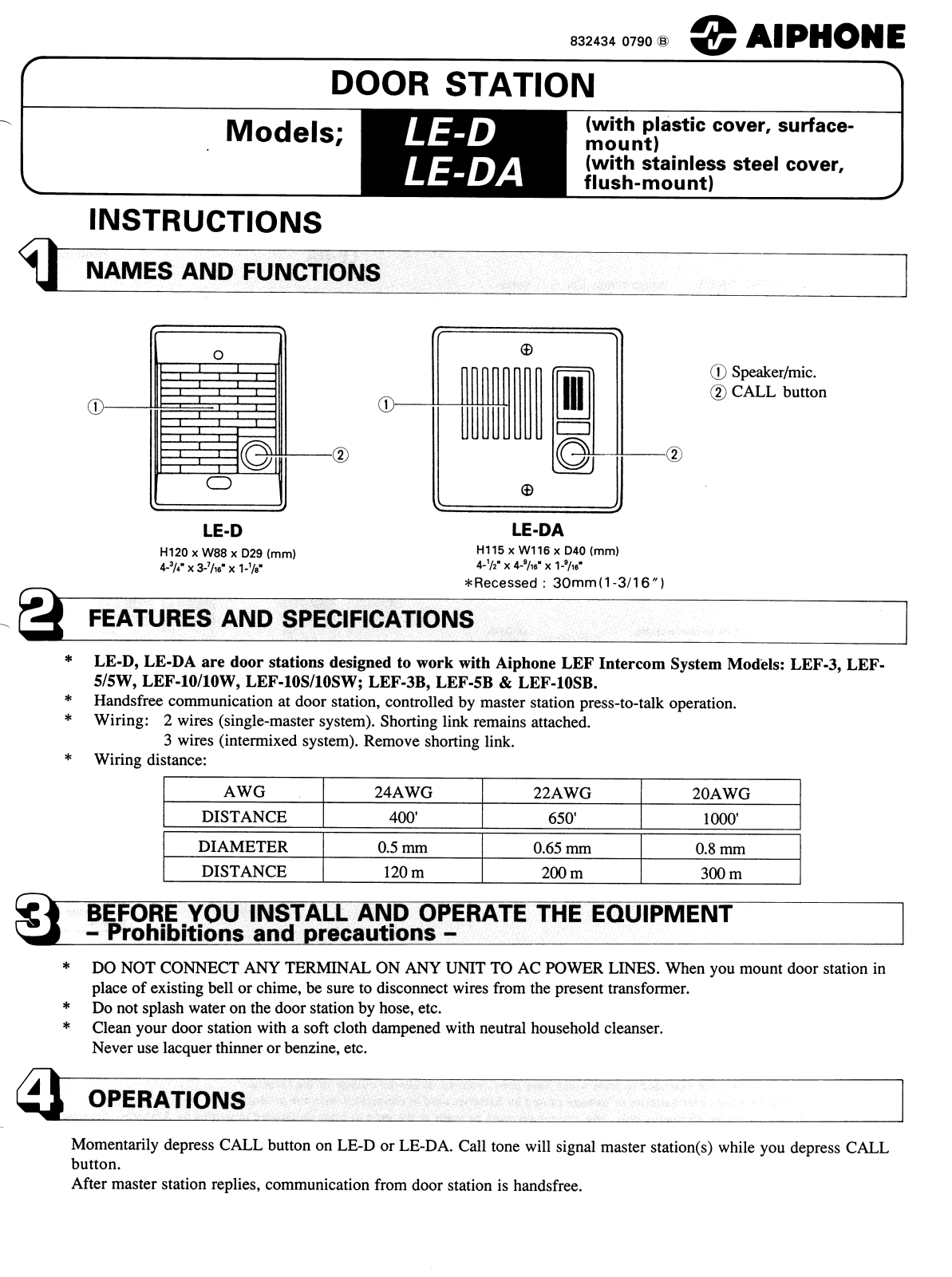 Aiphone LE-DA User Manual 2