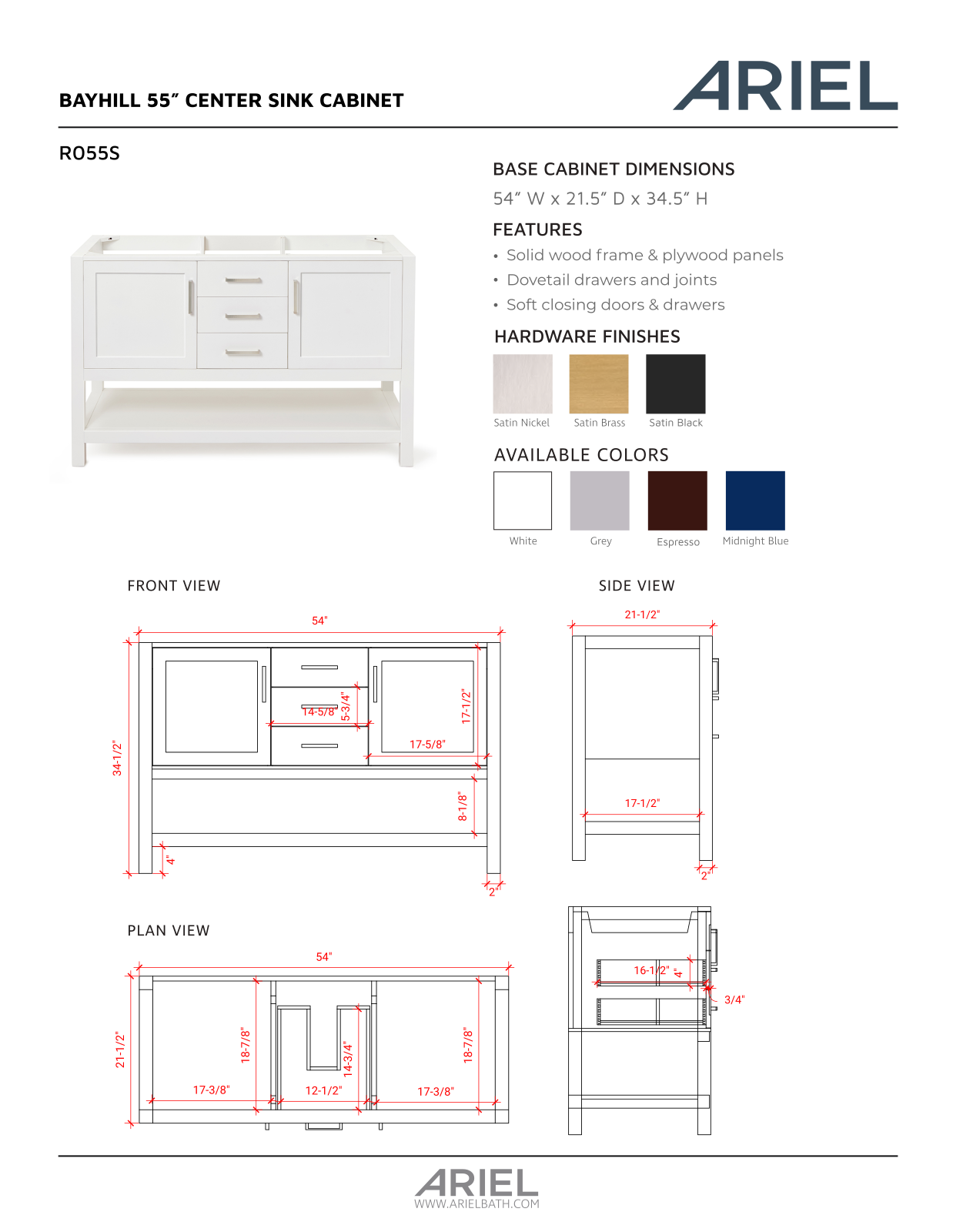 Ariel Bath ZZB10247 Specification - ManualMachine.com
