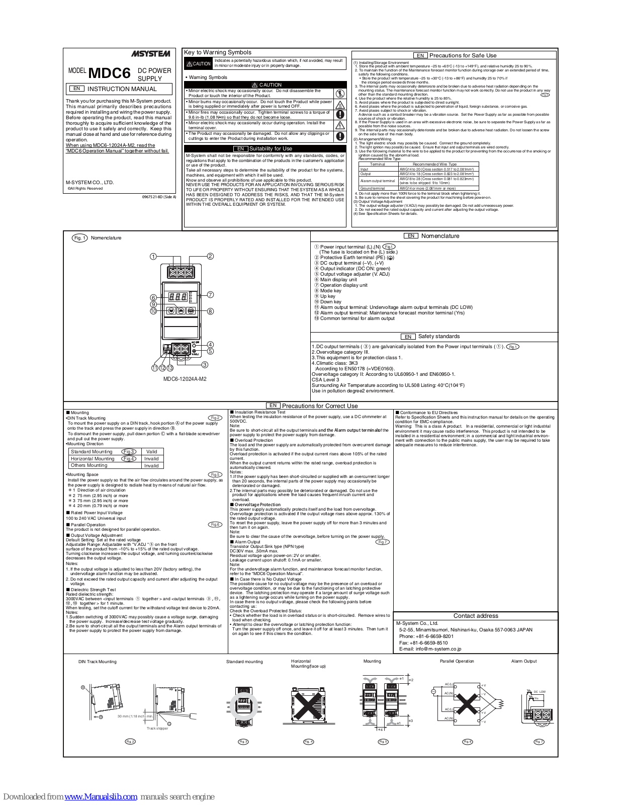 M-system MDC6 Instruction Manual