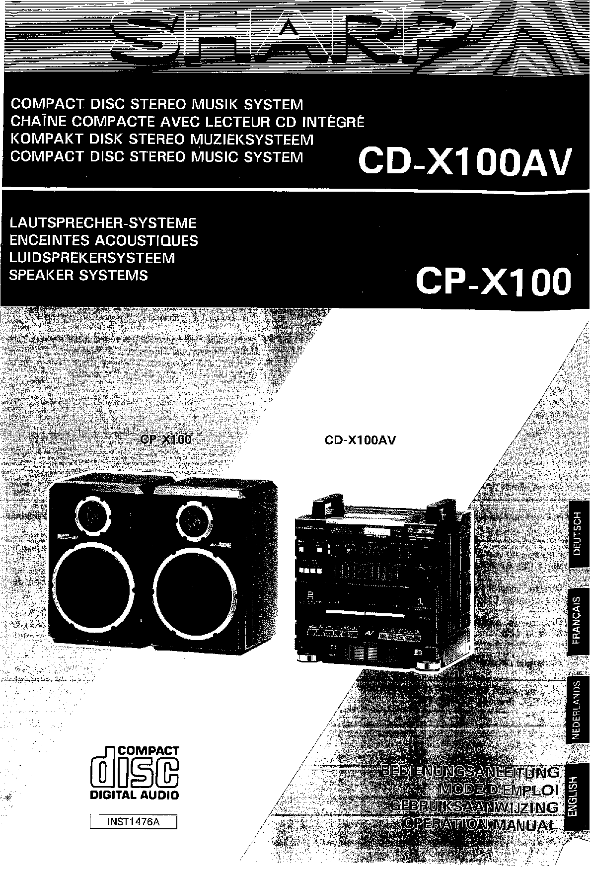 Sharp CD-X100AV, CP-X100 Owner Manual