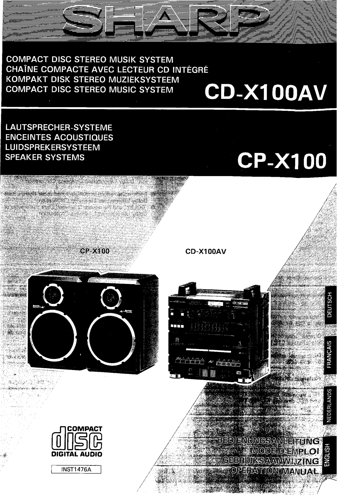 Sharp CD-X100AV, CP-X100 Owner Manual