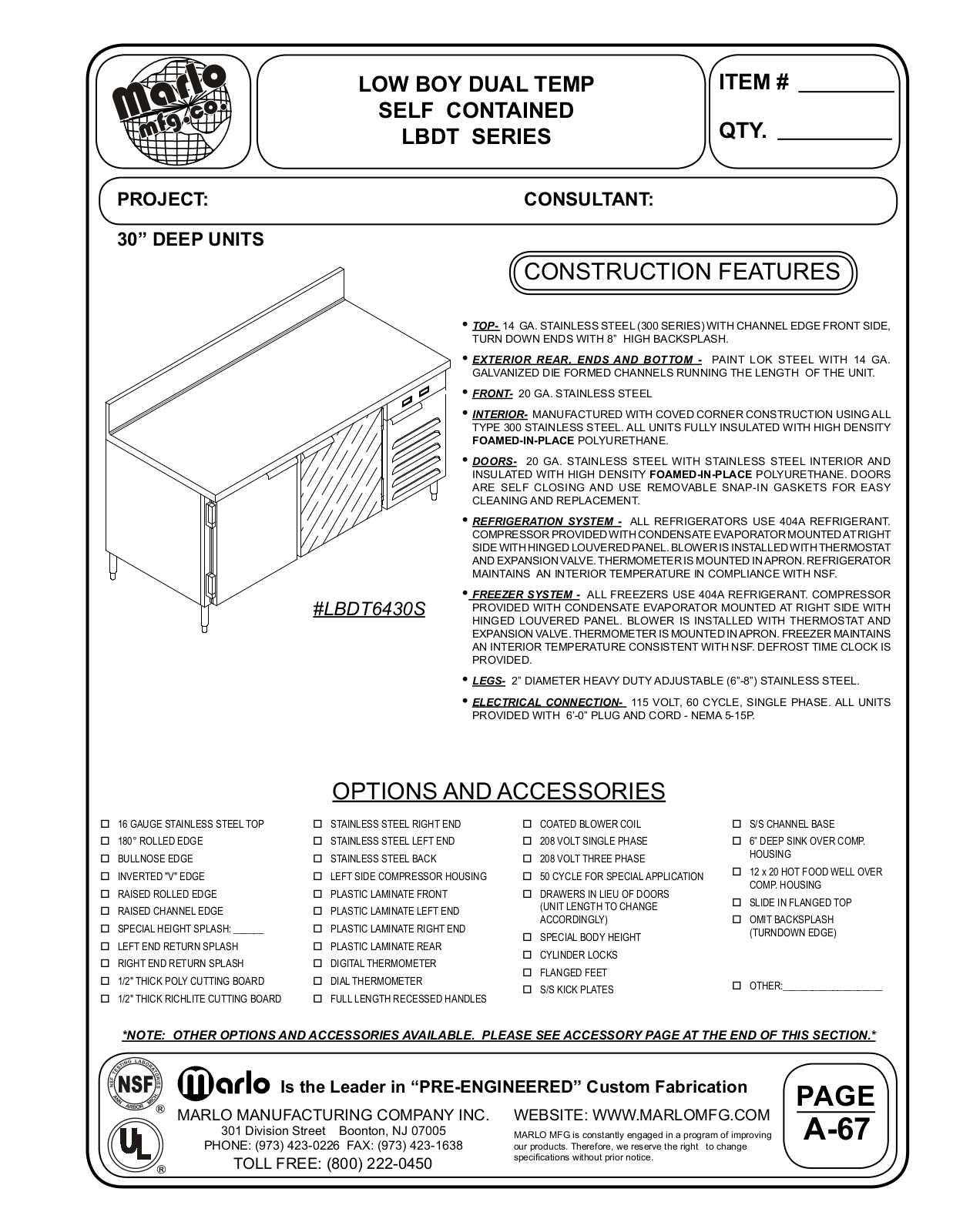 Marlo LBDT5830S User Manual