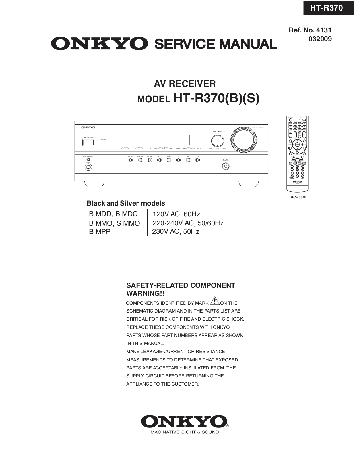 Onkyo HTR-370 Service Manual