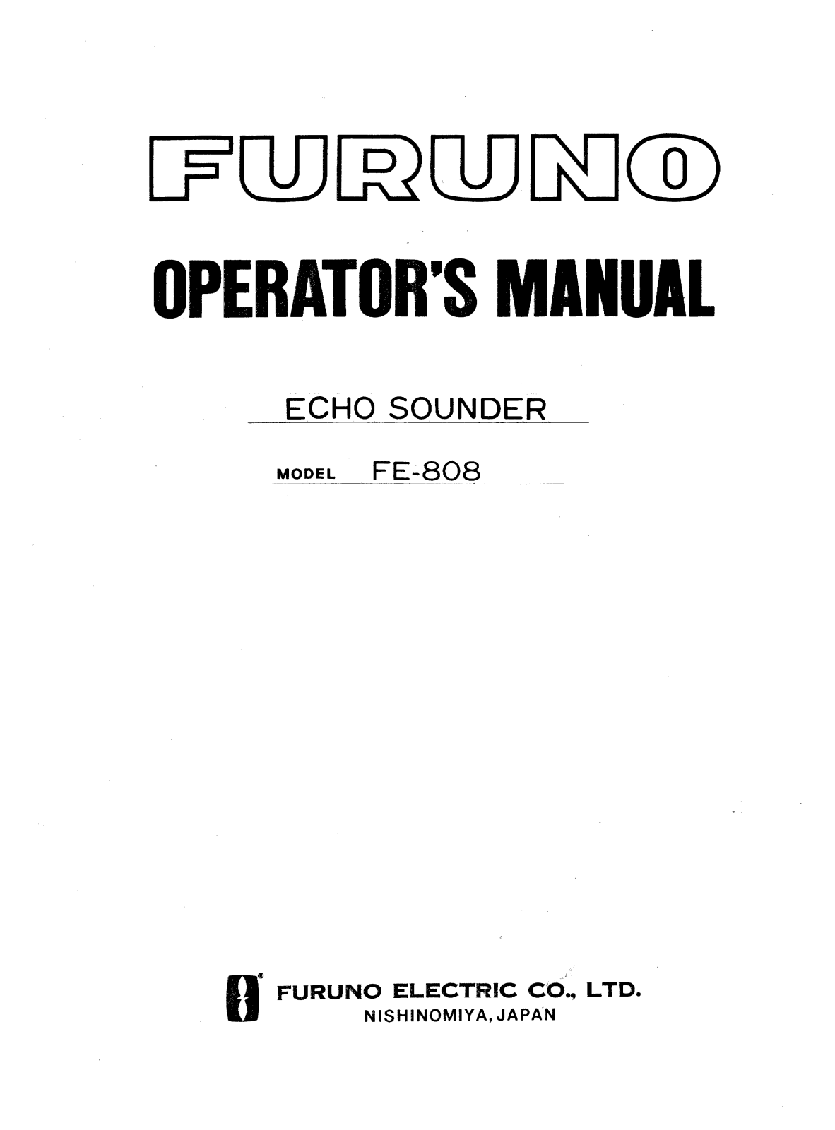 Furuno FE-808 User Manual