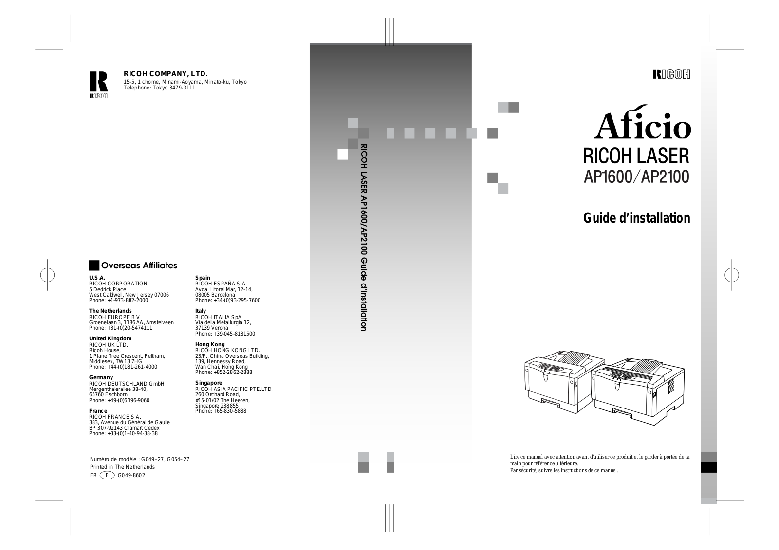 Ricoh AP1600 User Manual