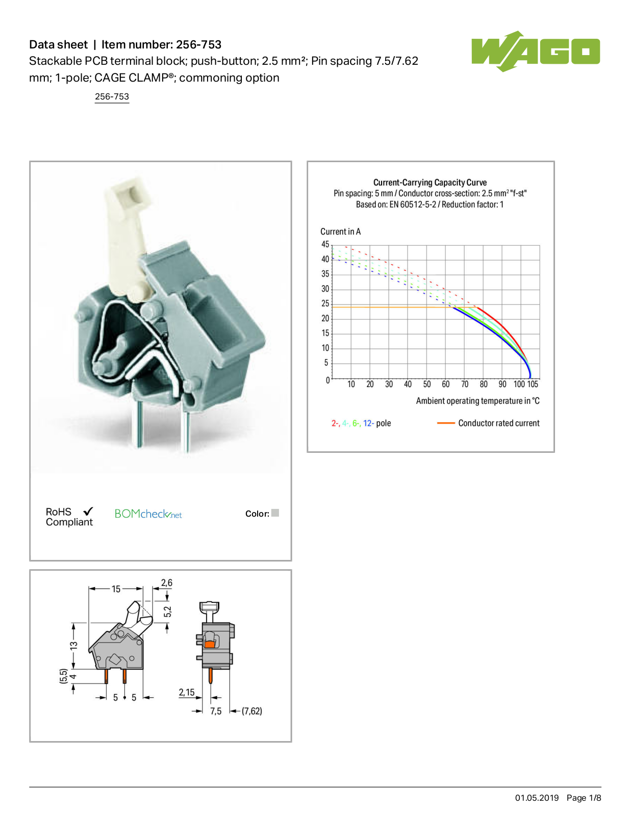 Wago 256-753 Data Sheet