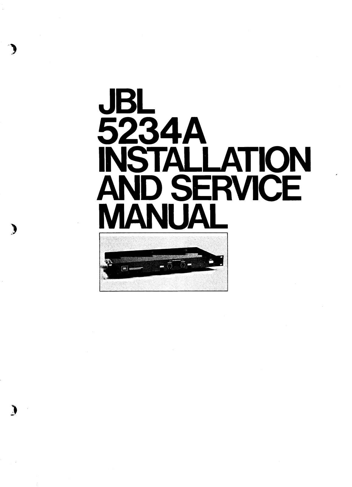 JBL 5234-A Owners manual