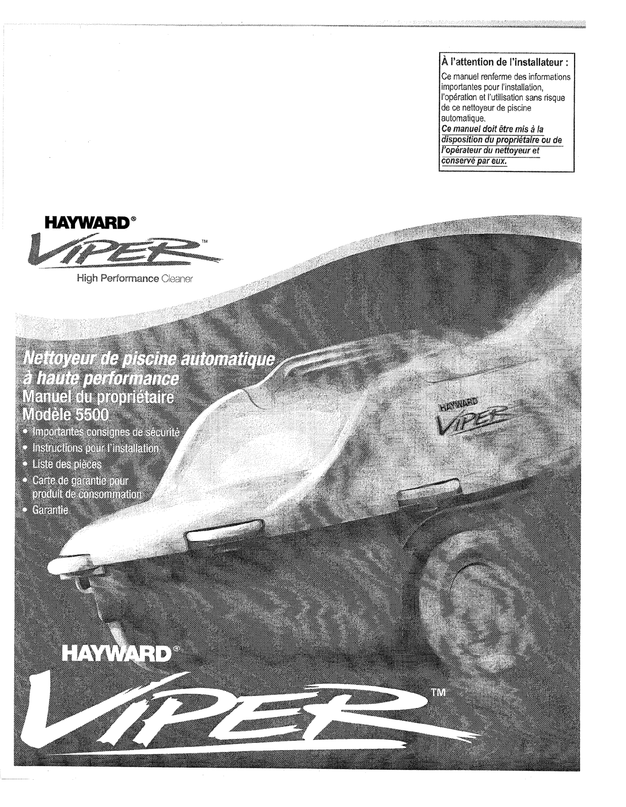 HAYWARD 5500 User Manual