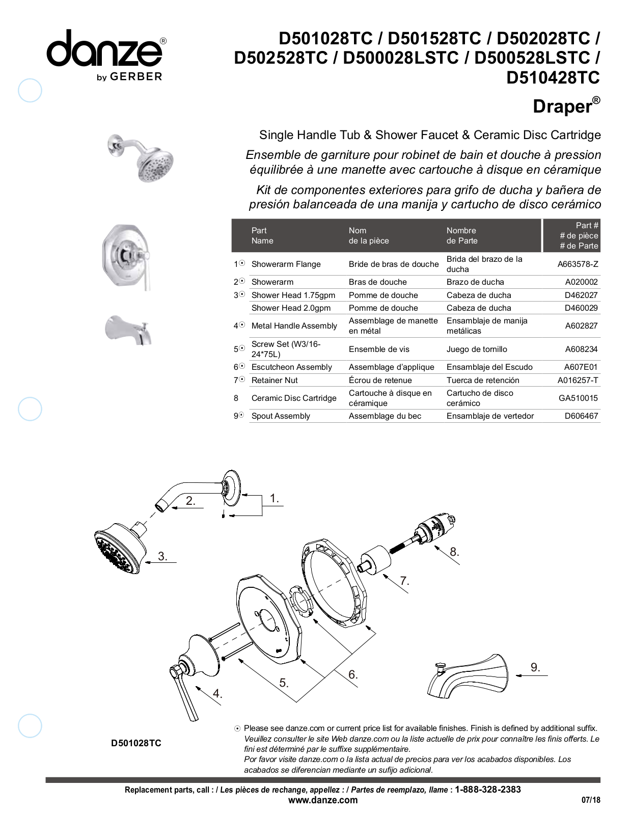 Gerber D501528TC, D501528BNTC Installation Manual