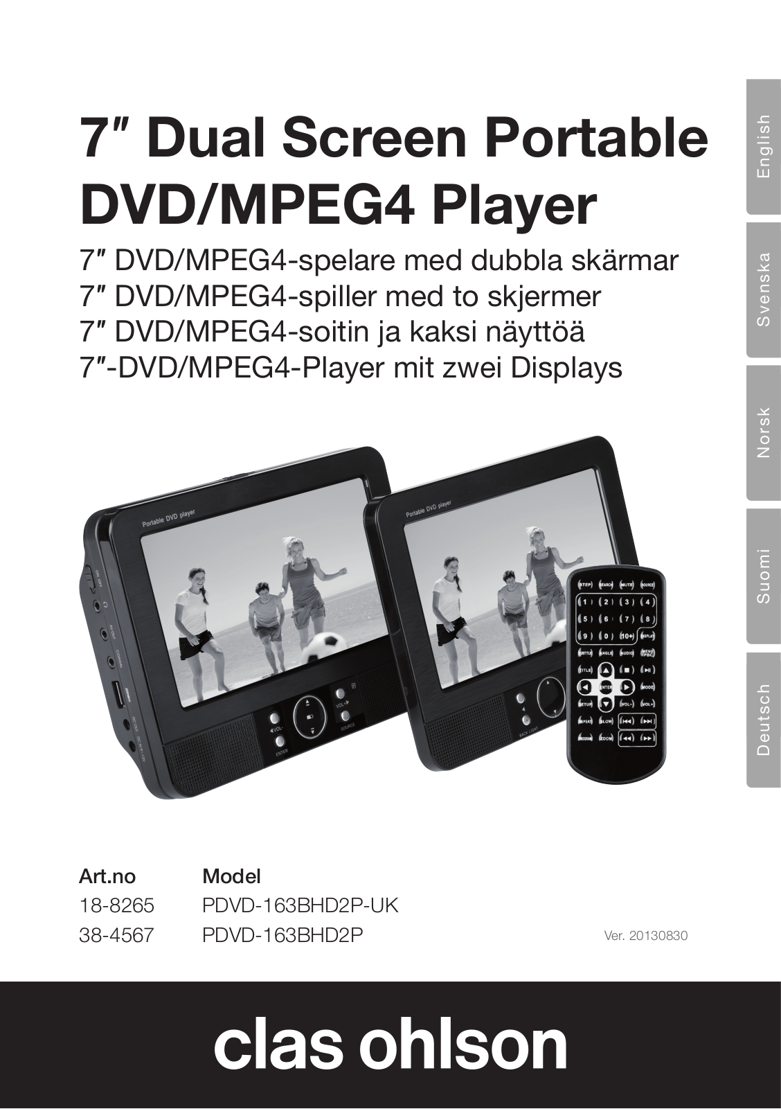 Clas Ohlson PDVD-163BHD2P-UK, PDVD-163BHD2P Instruction Manual