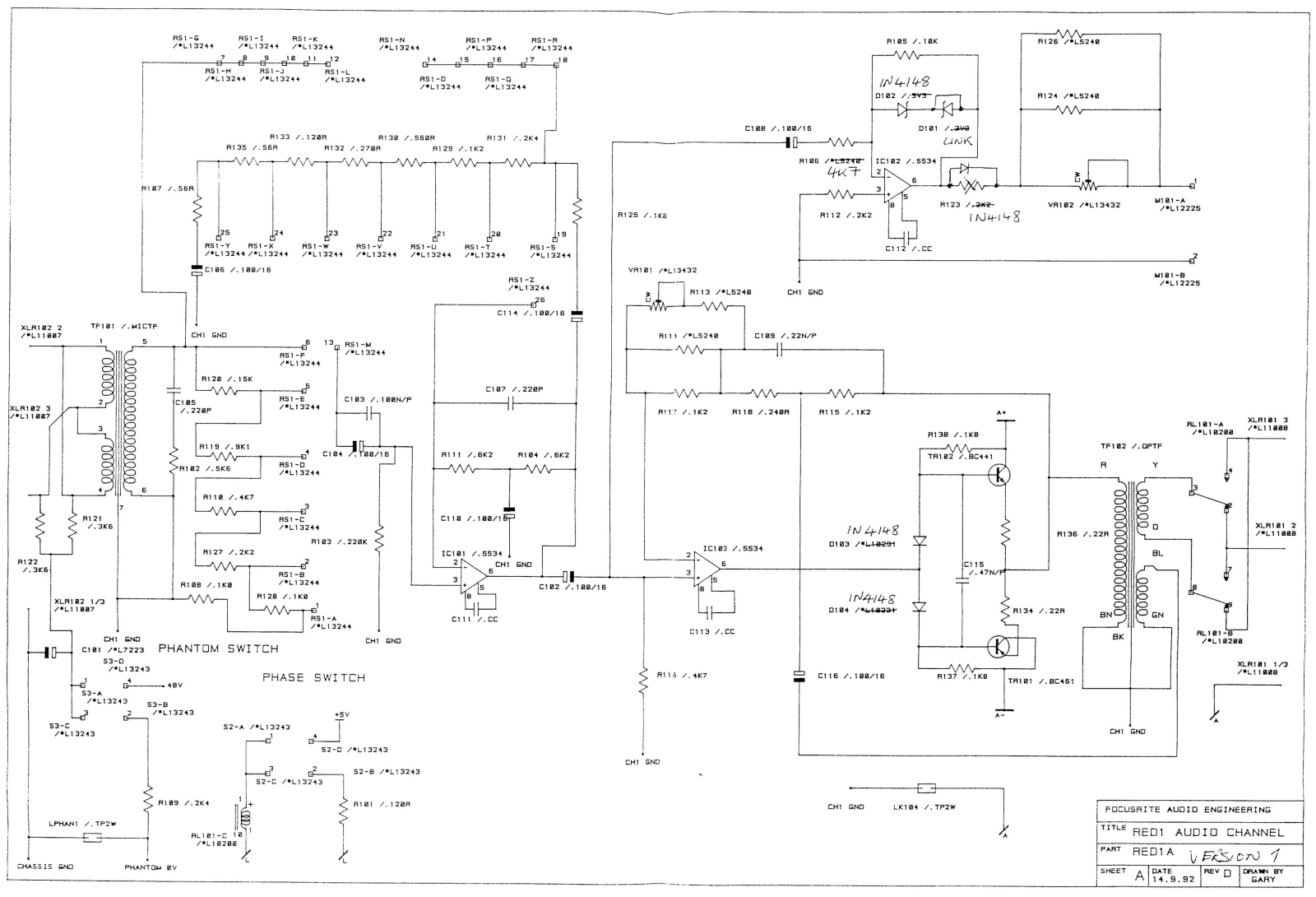 Focusrite red1 Schematic