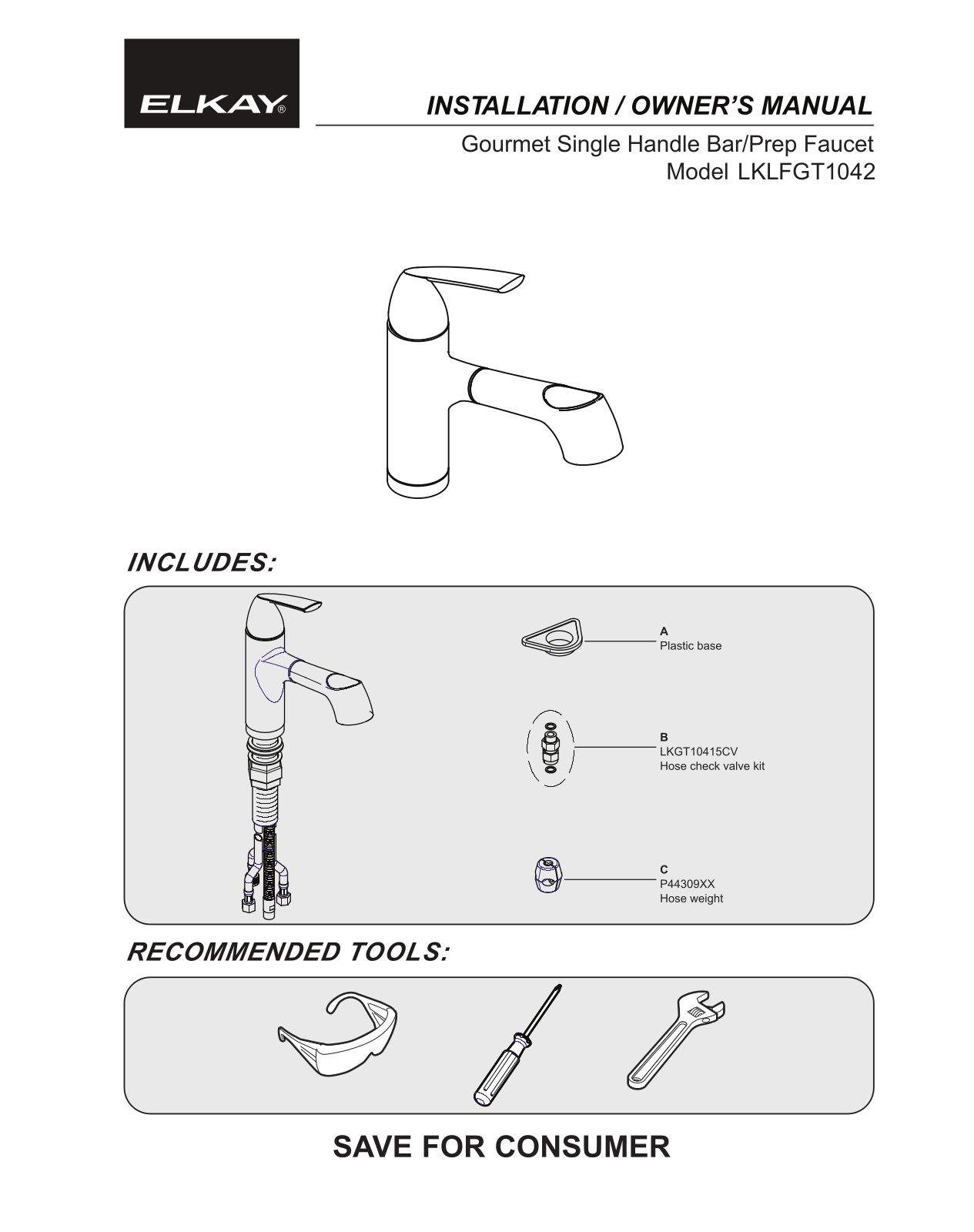 Elkay LKGT1042NK Installation manual