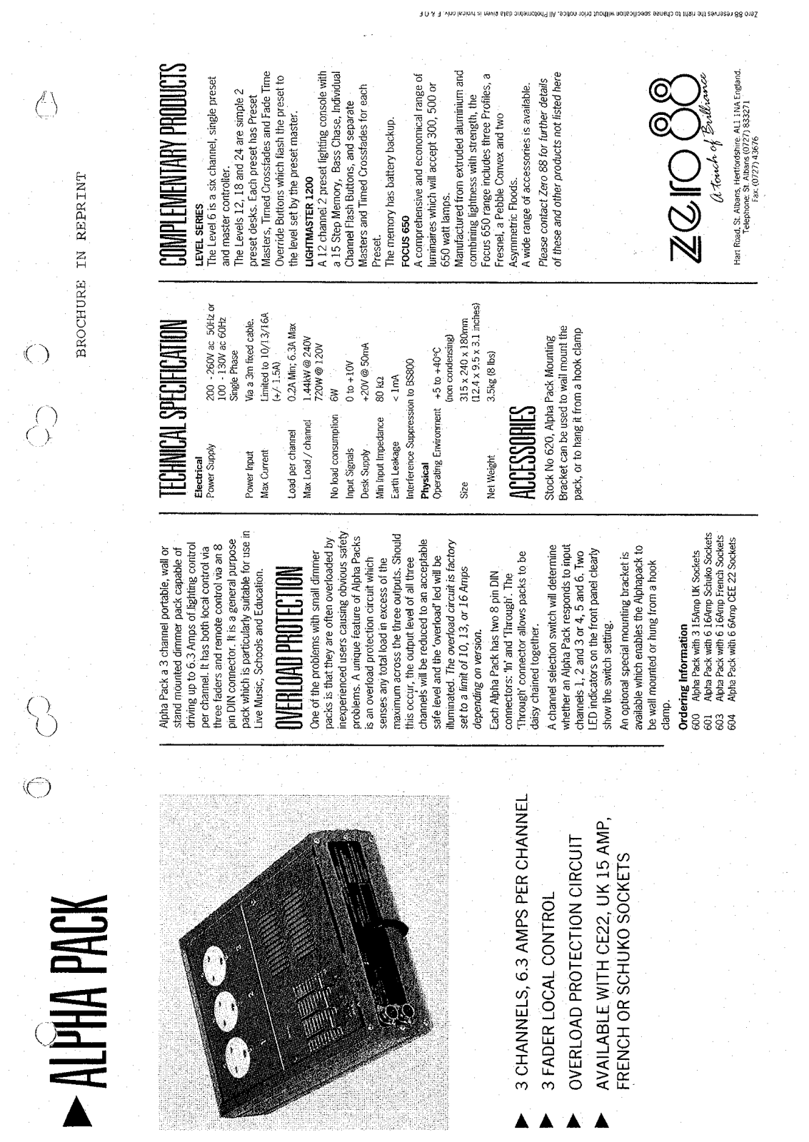 Alfa pack Zero88 User Manual - ManualMachine.com