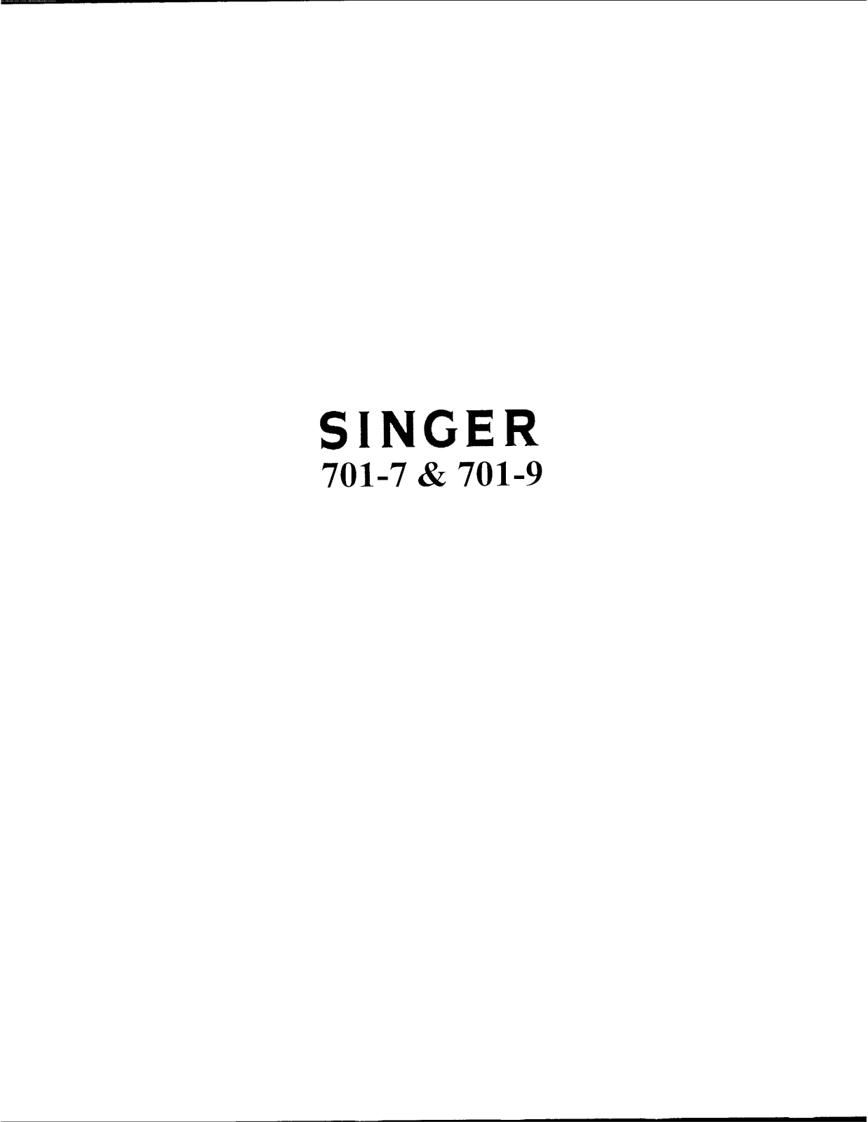 SINGER 701-7, 701-9 Parts List