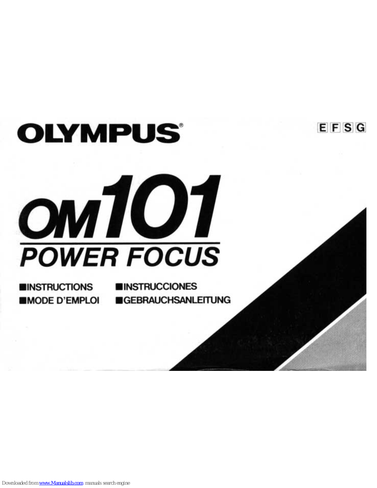 Olympus OM 101 Power Focus Instructions Manual