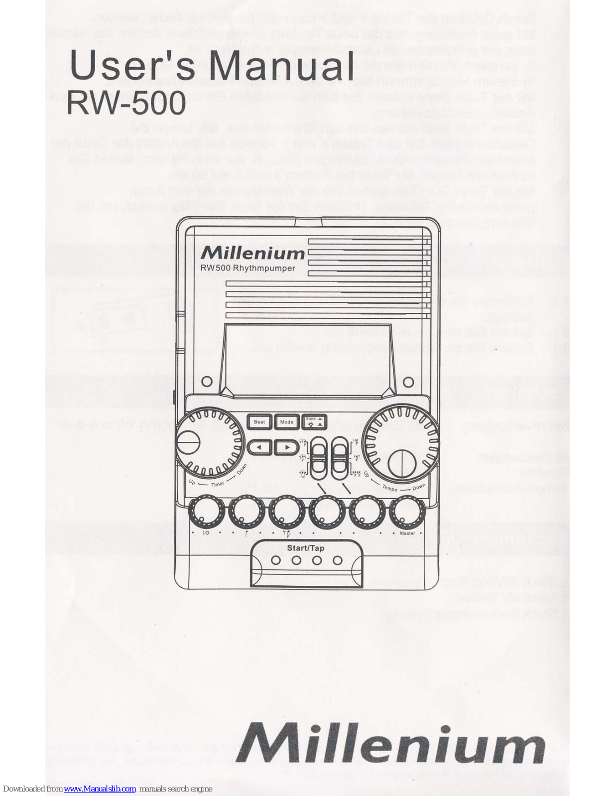 thomann Millenium RW500 Owner's Manual - ManualMachine.com