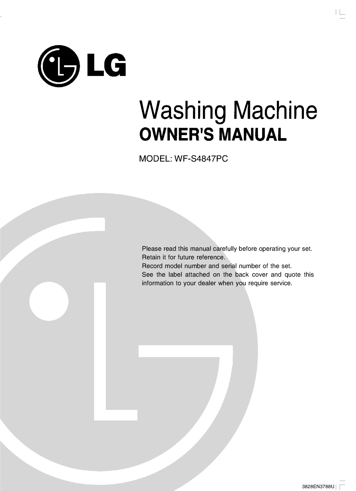 LG WF-S4847PC User Manual