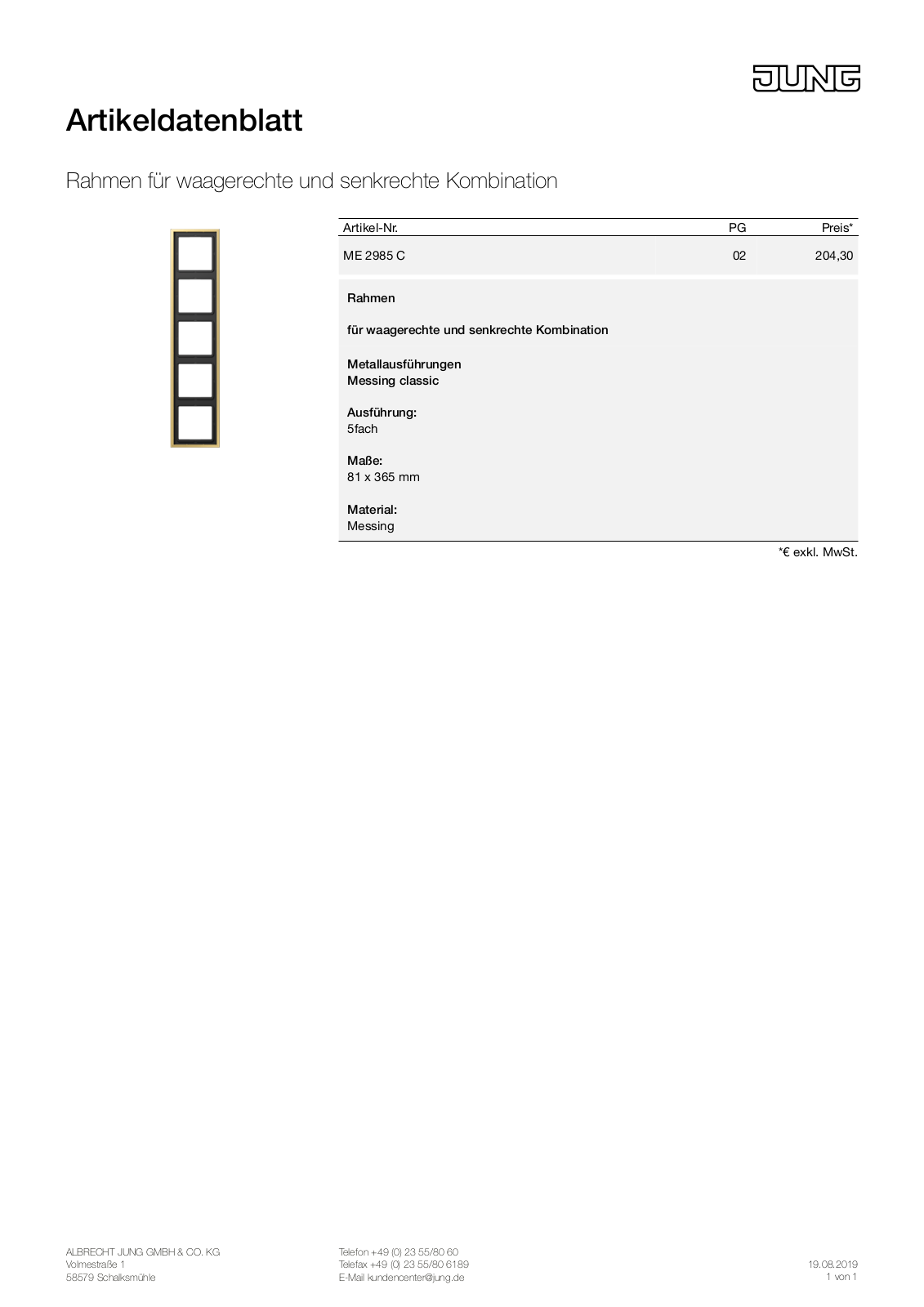 Jung ME 2985 C User Manual