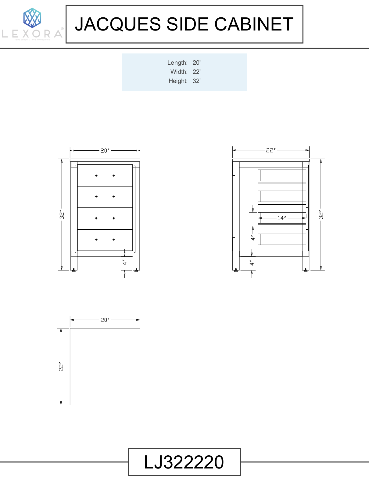Lexora LJ322220BDSSCB, LJ322220ADSSCB, LJ322220DDSSCB, LJ322220EDSSCB Specifications - ManualMachine.com
