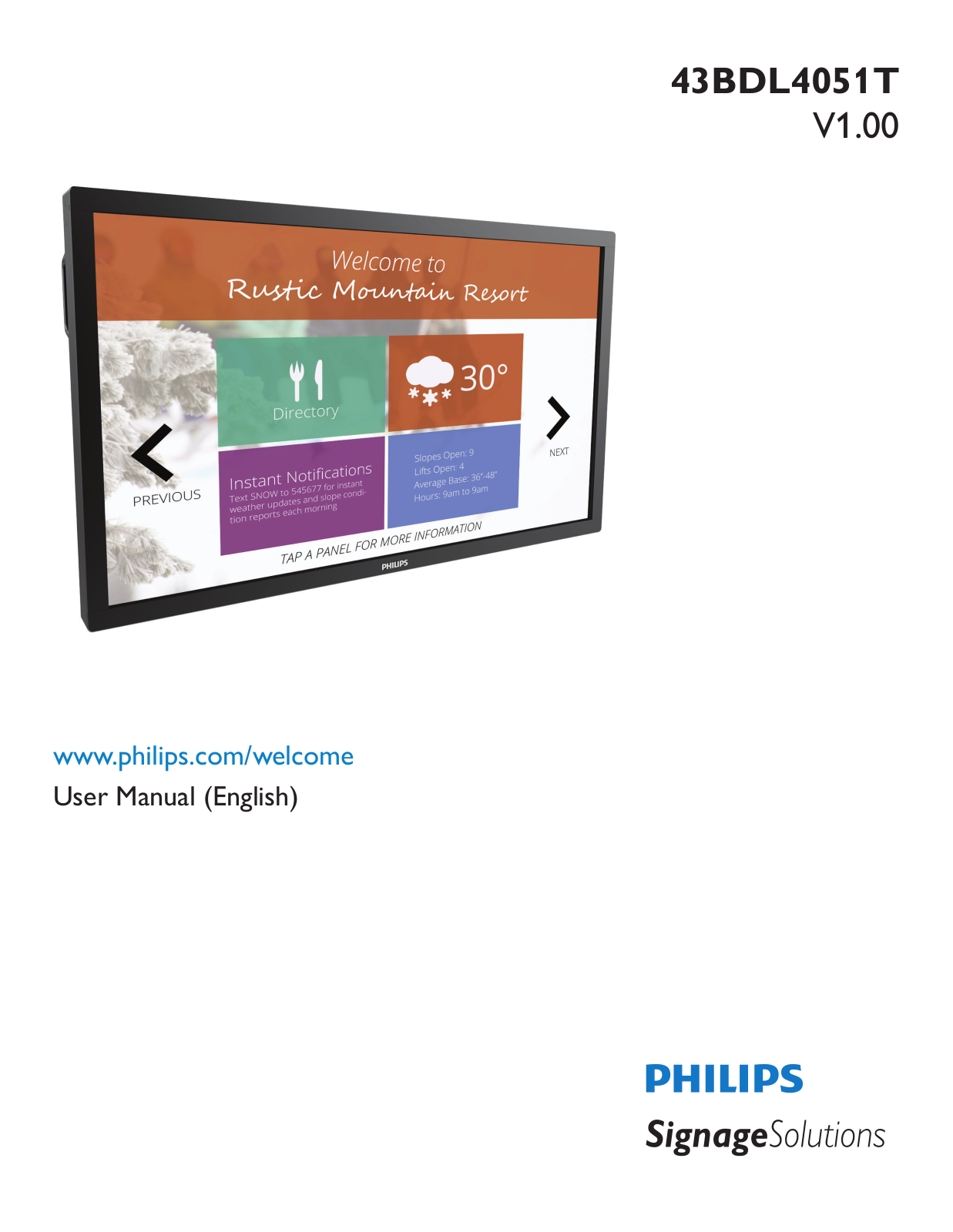 Philips 43BDL4051T/00 User Manual