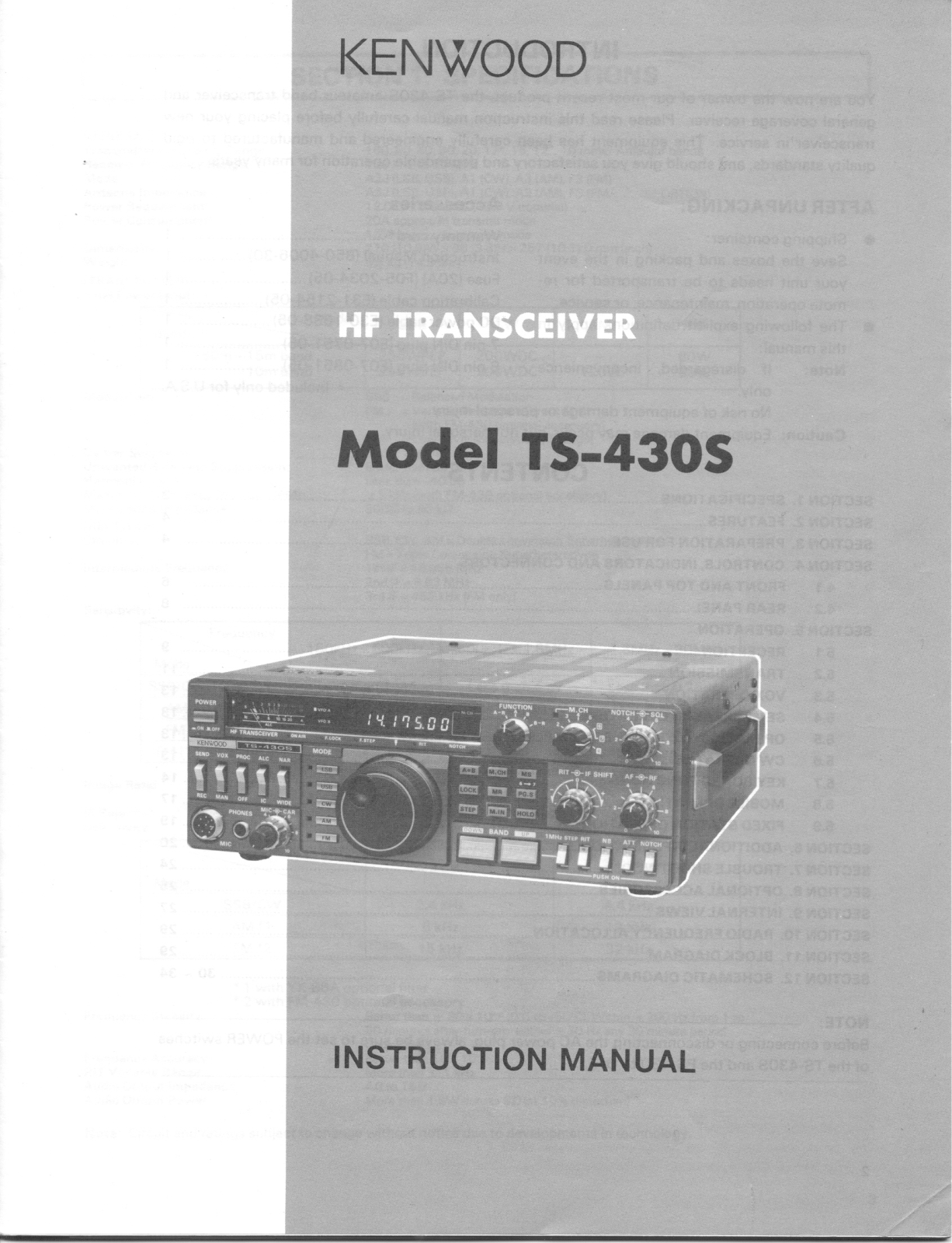 Kenwood TS-430S User Manual