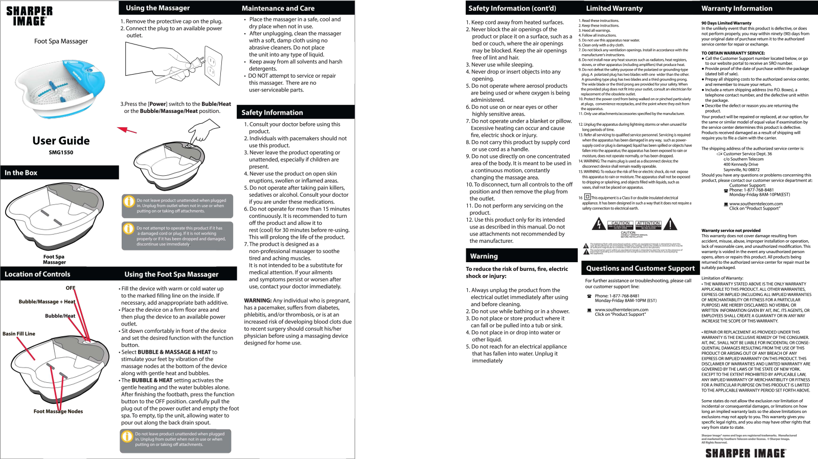 Sharper image SMG1550 User Manual