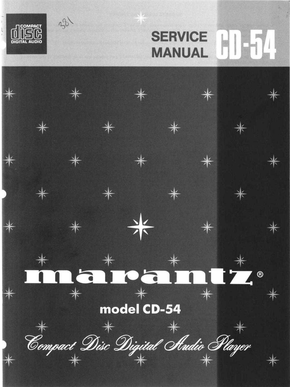 Marantz CD-54 Service Manual