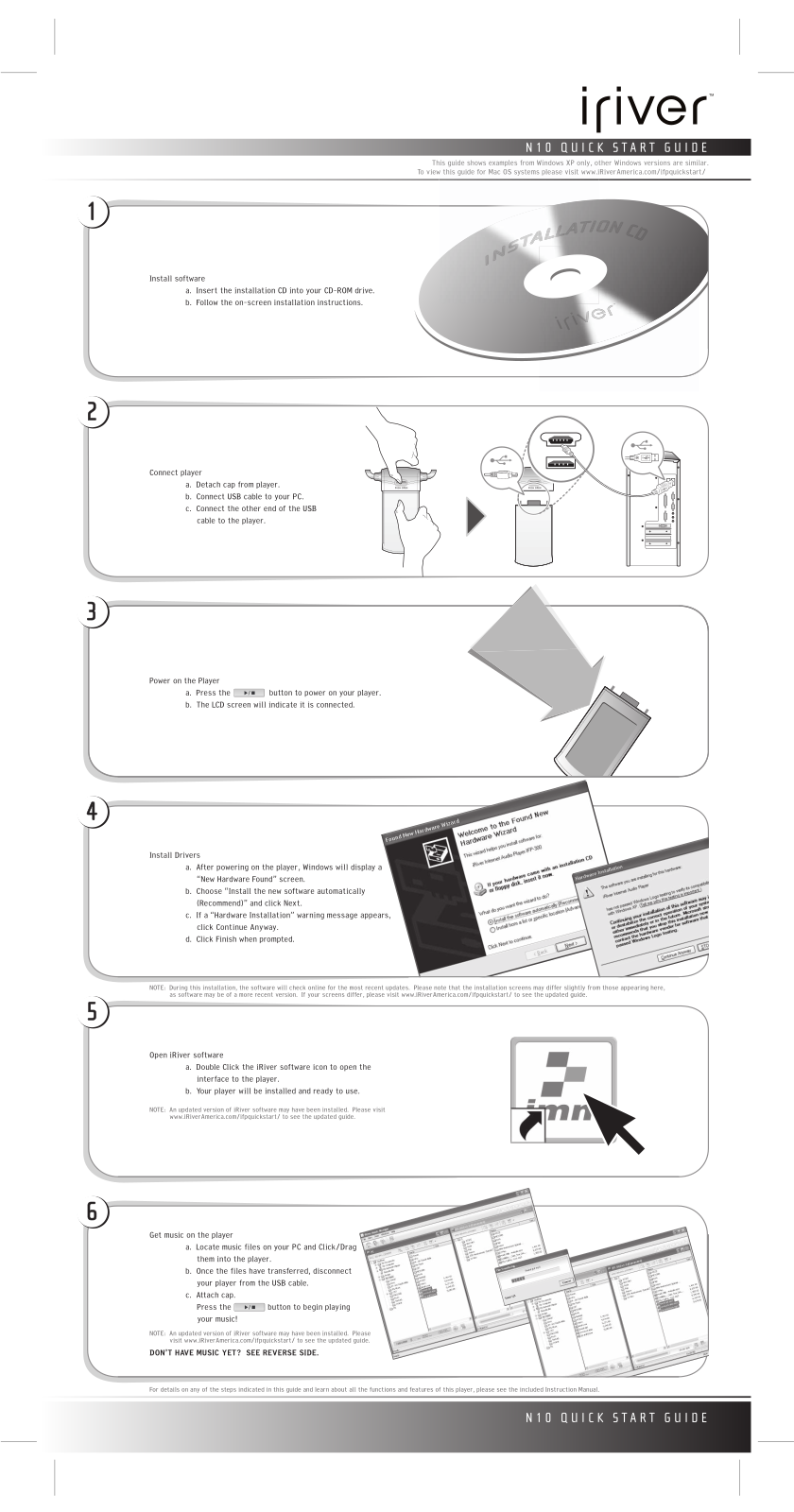 IRiver N10 QUICK START GUIDE