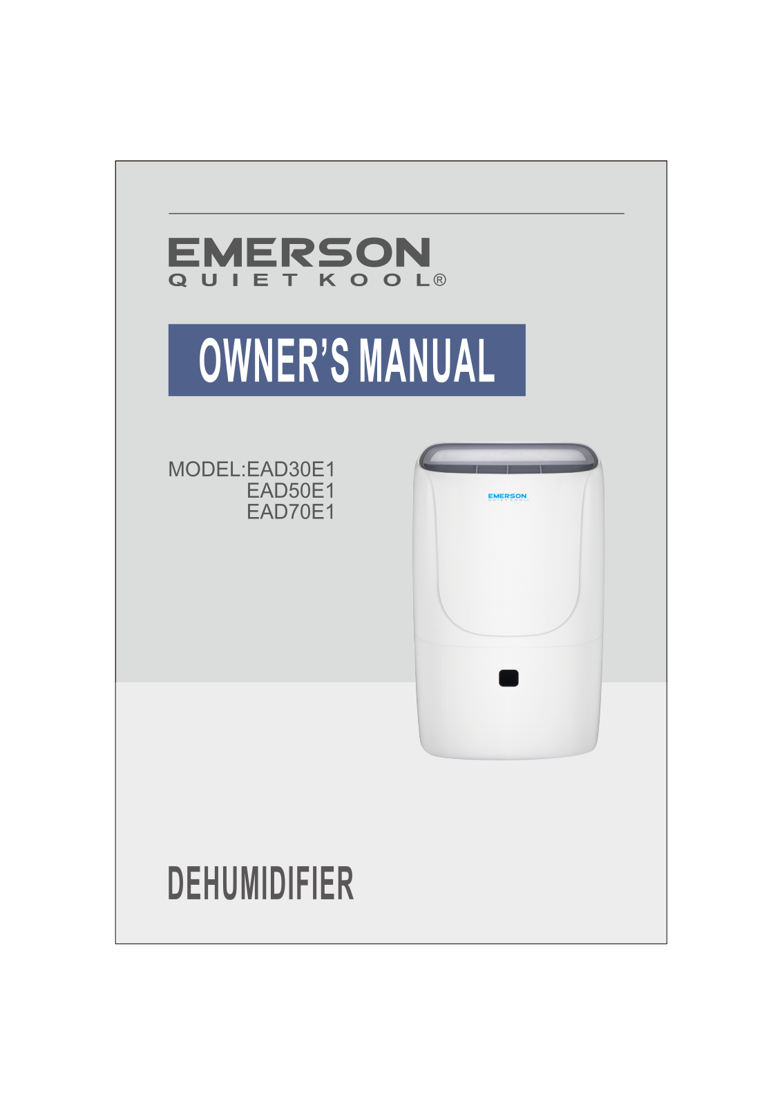 Emerson EAD30E1, EAD70E1, EAD50E1 User Manual