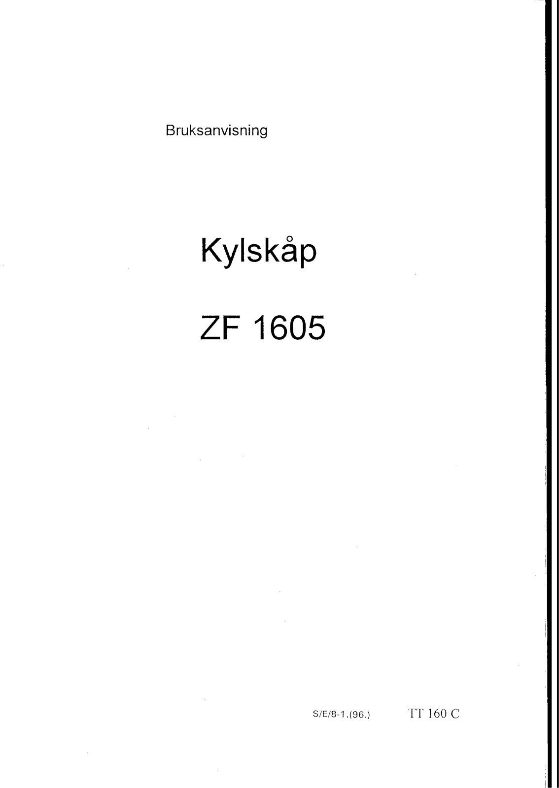 Zanussi ZF1605 User Manual