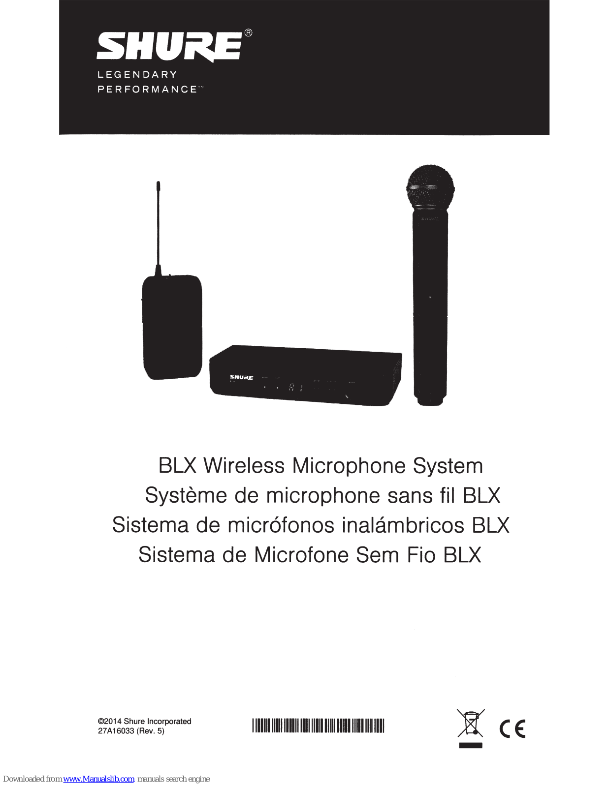 Shure BLX Series, BLX4, BLX88, BLX1, BLX2 Quick Start Manual - ManualMachine.com