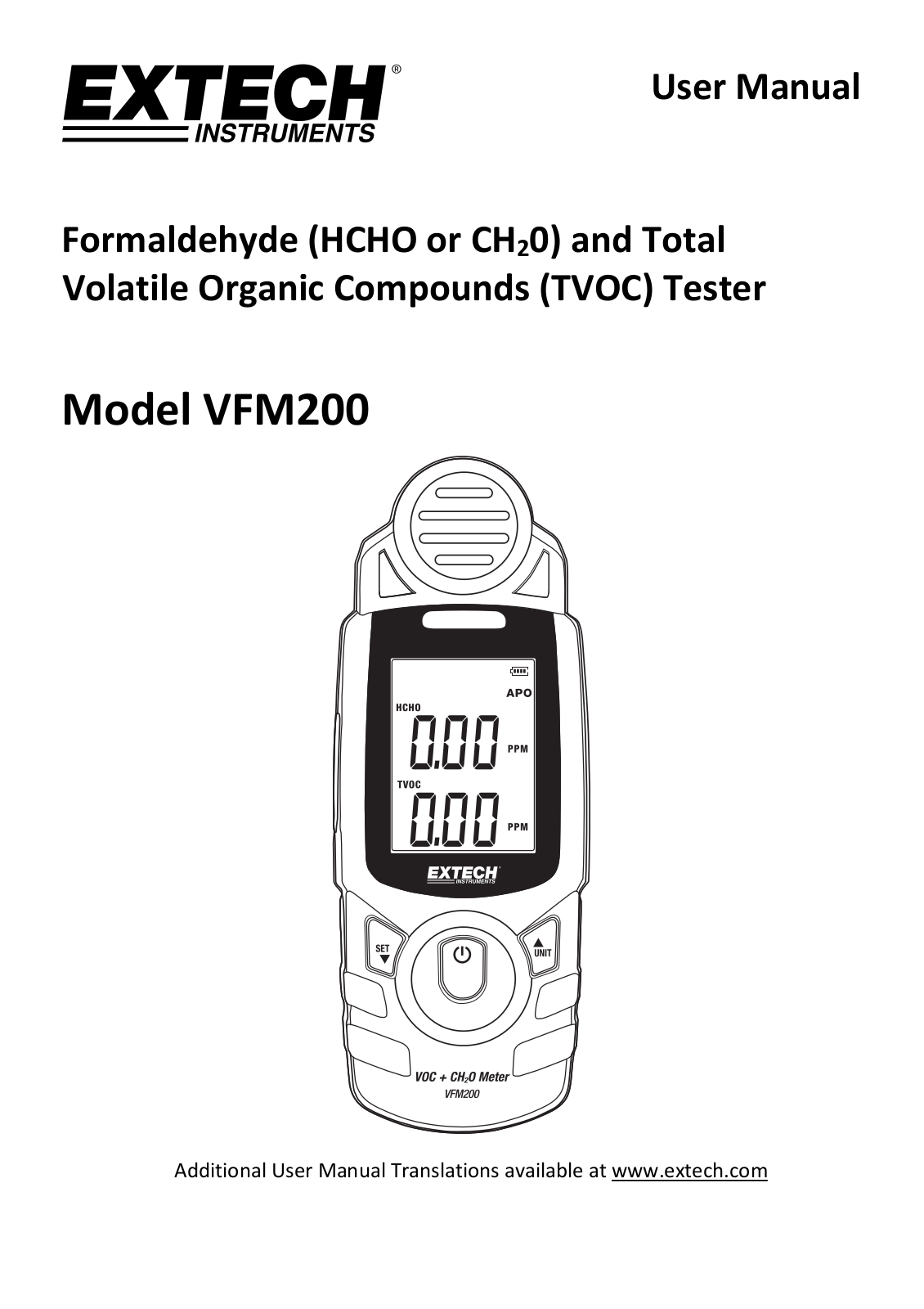 Extech VFM200 Operating Manual