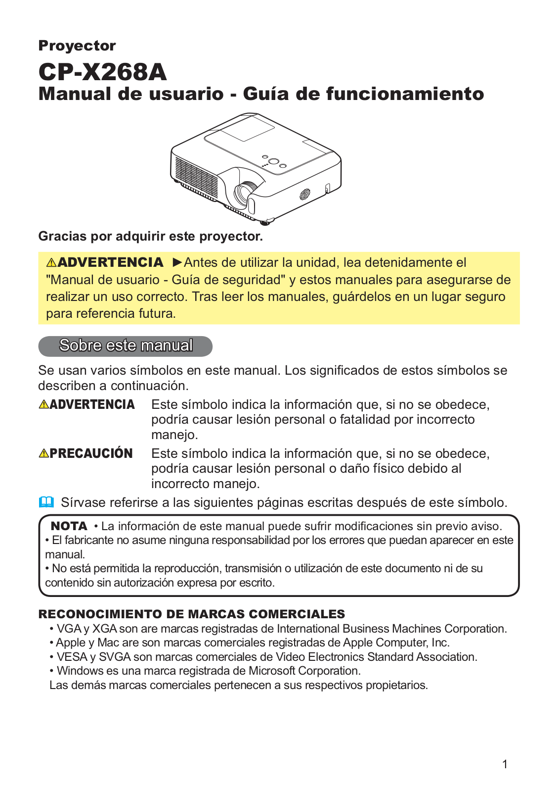 Hitachi CP-X268AWF User Manual