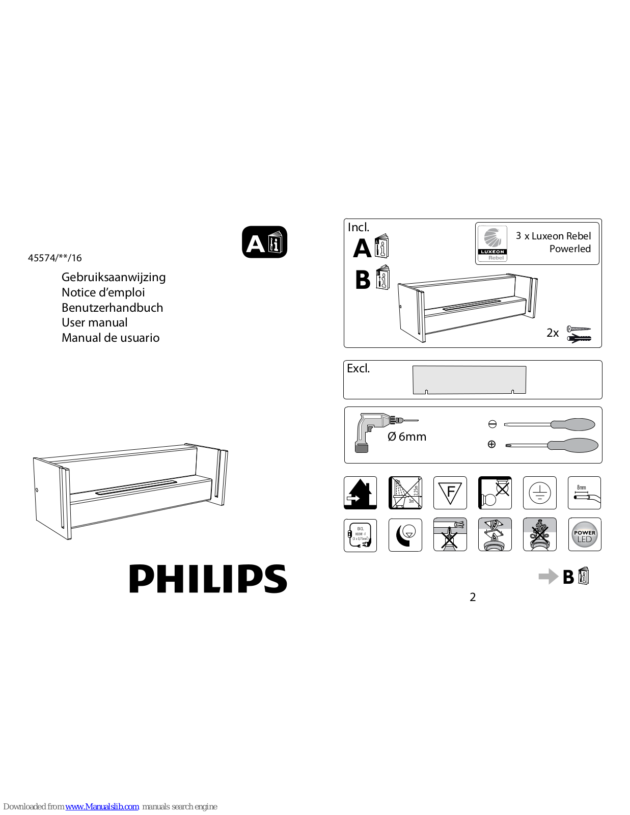 Philips 45574-48-16, 45574/**/16 User Manual