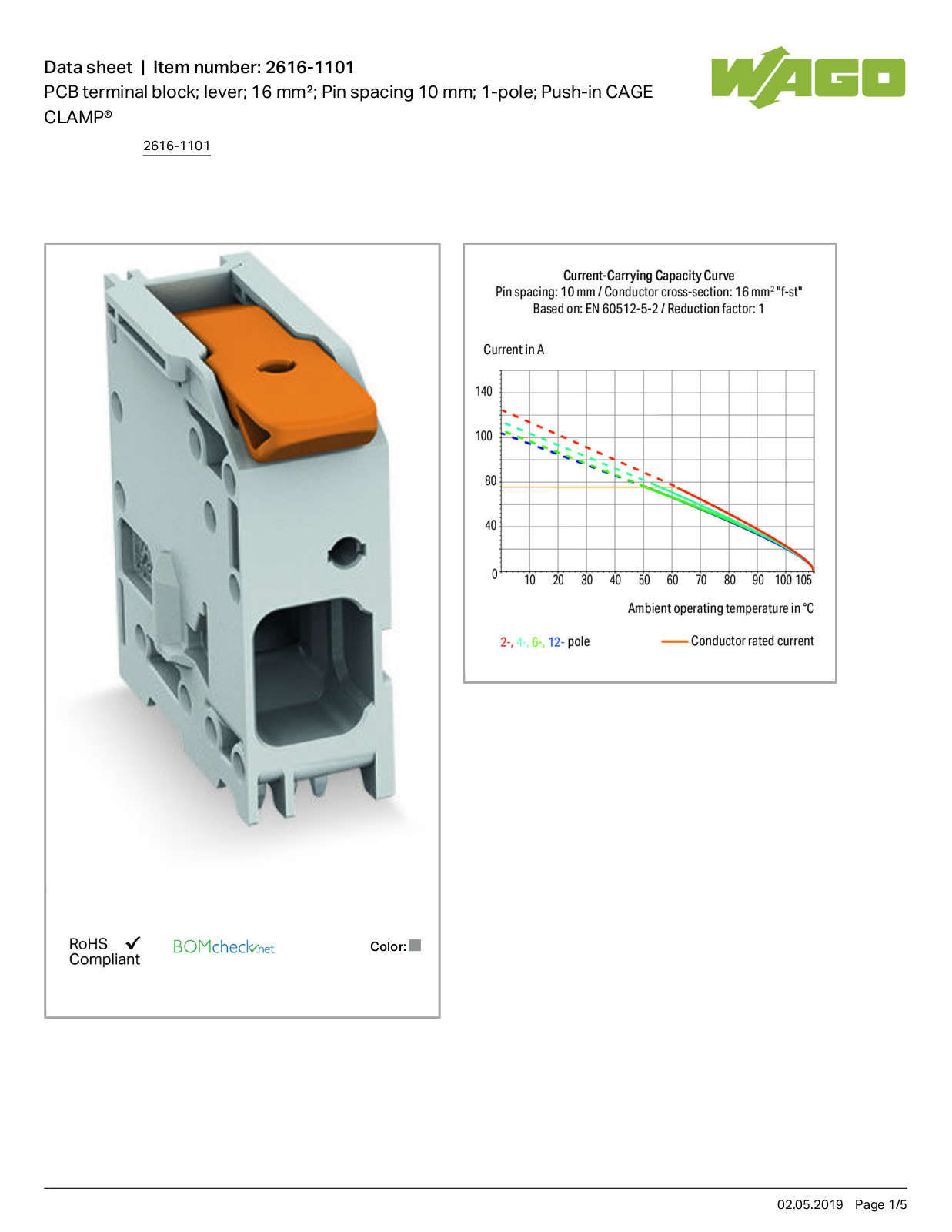 Wago 2616-1101 Data Sheet