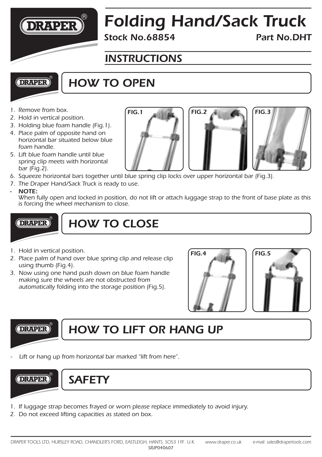 Draper Tools 68854 Instructions - ManualMachine.com