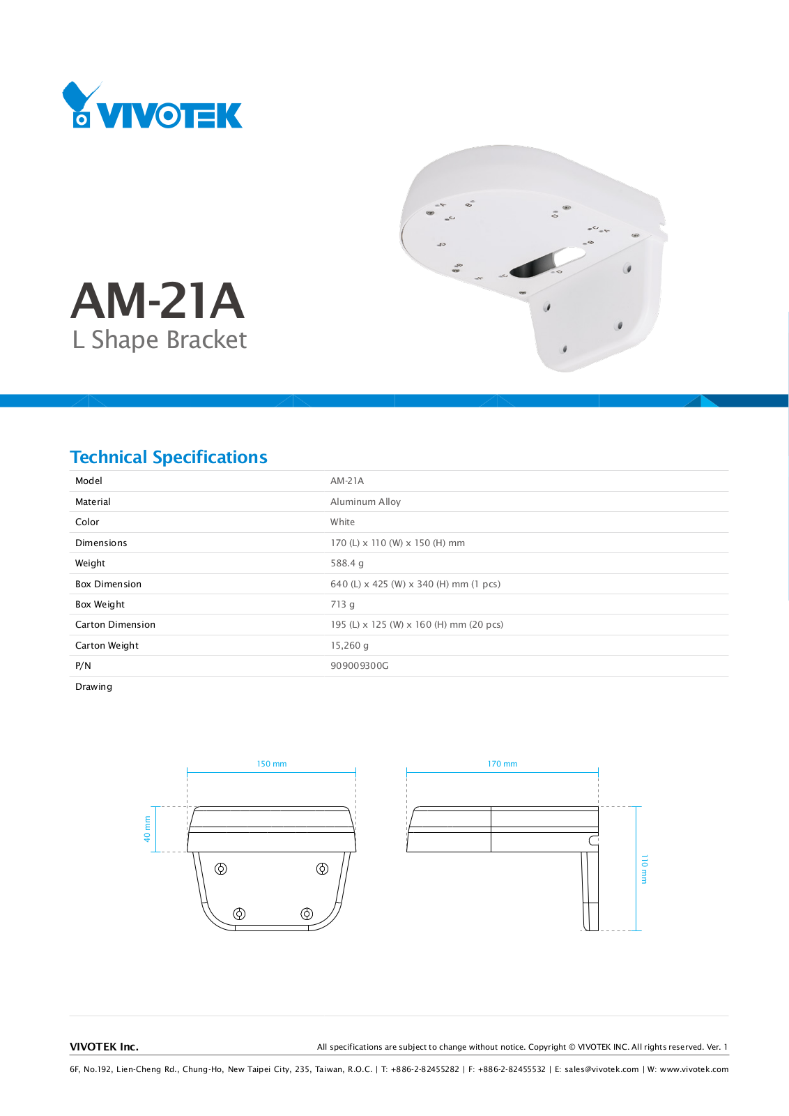 Vivotek AM-21A Specsheet