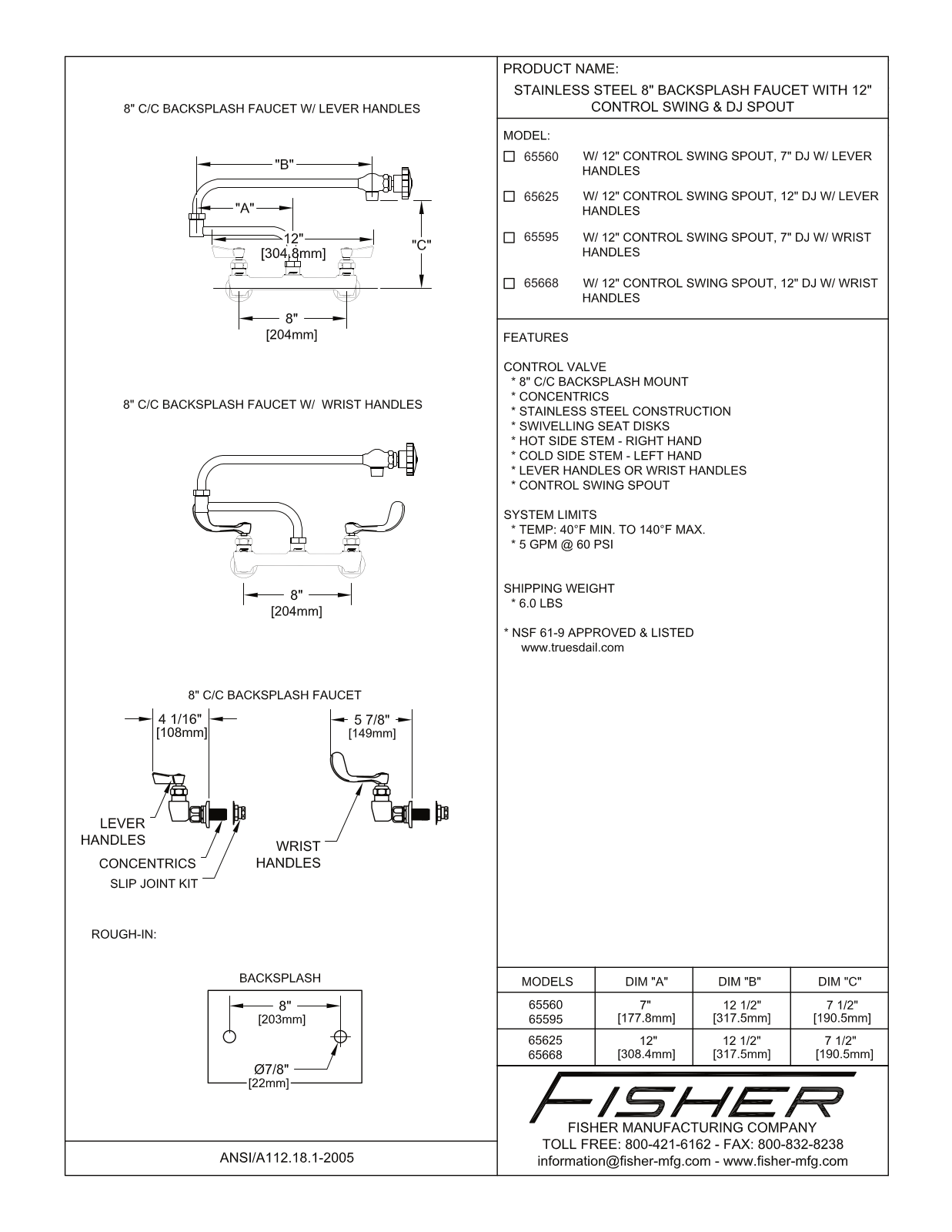 Fisher Manufacturing 65595 User Manual