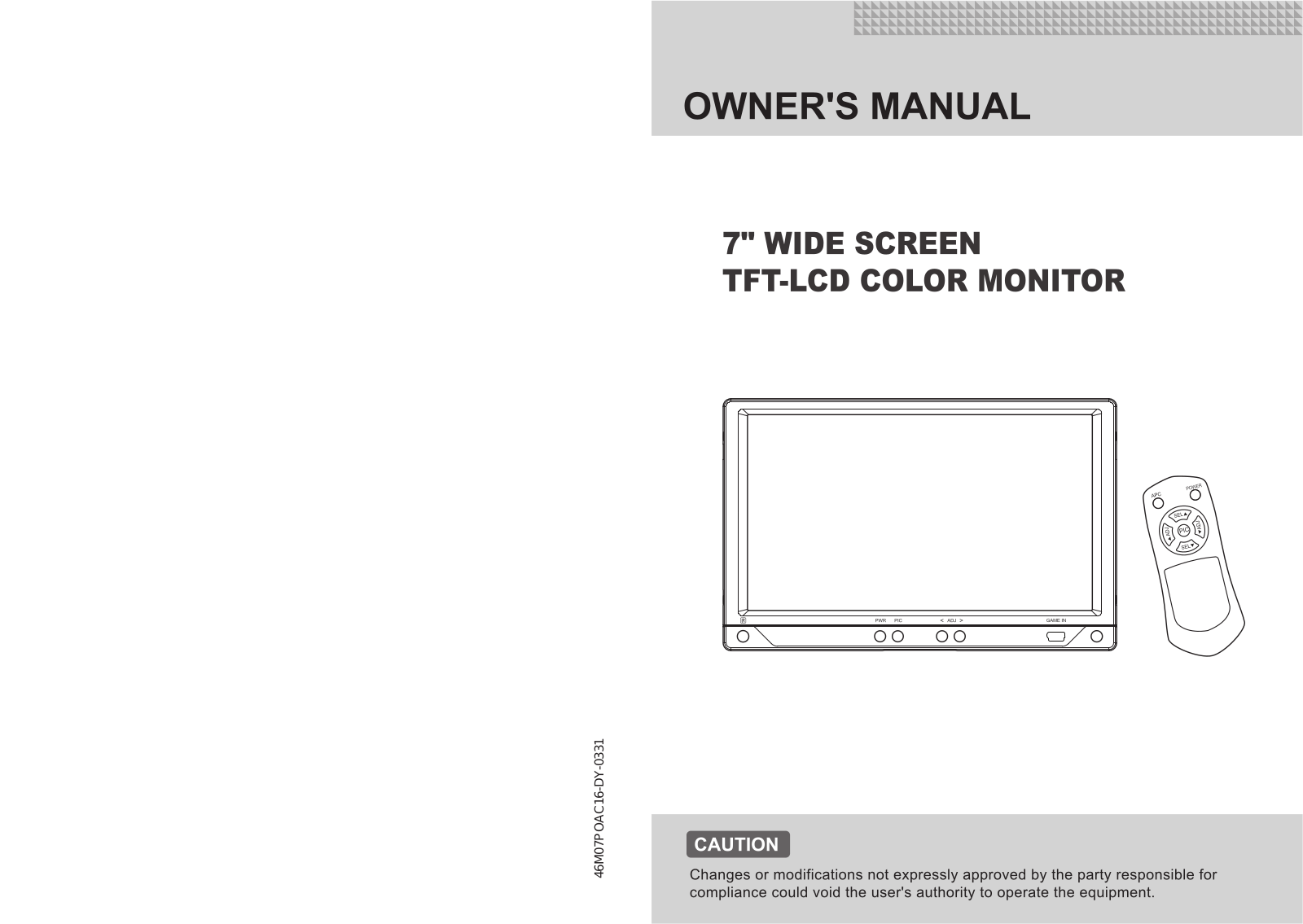 Power Acoustik PT-770HGM Owners Manual