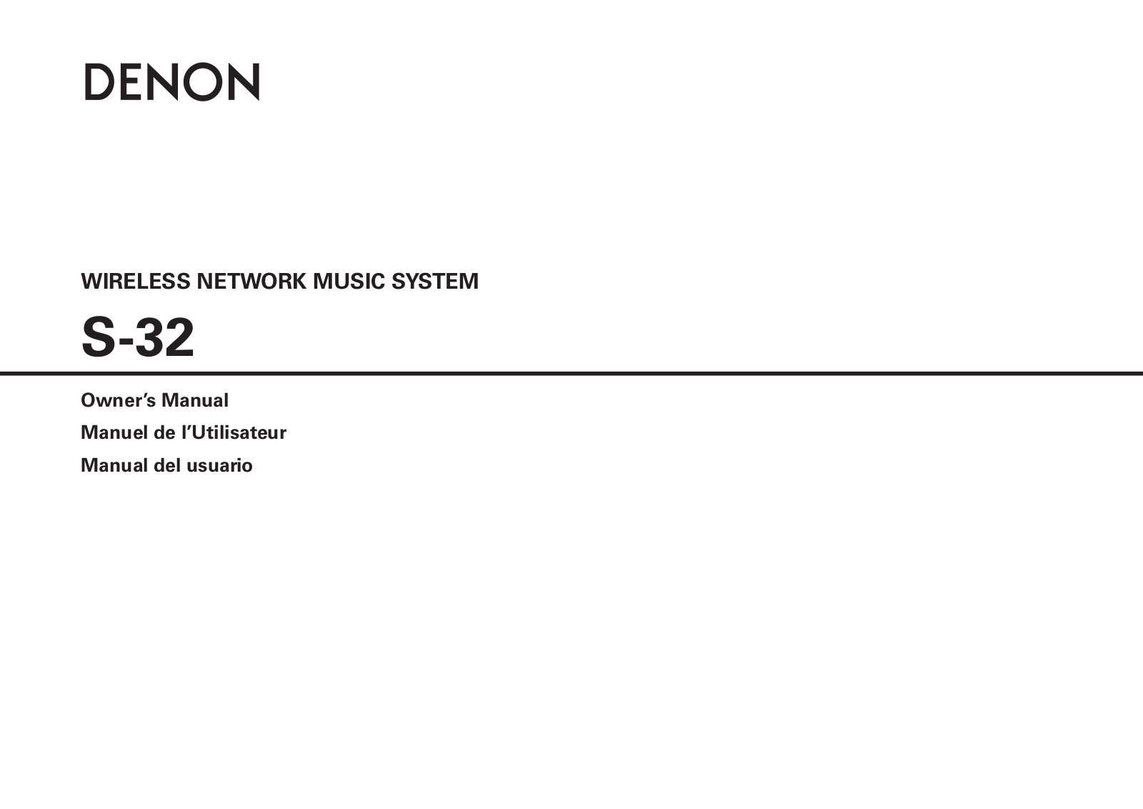 Denon S-32 Owners Manual