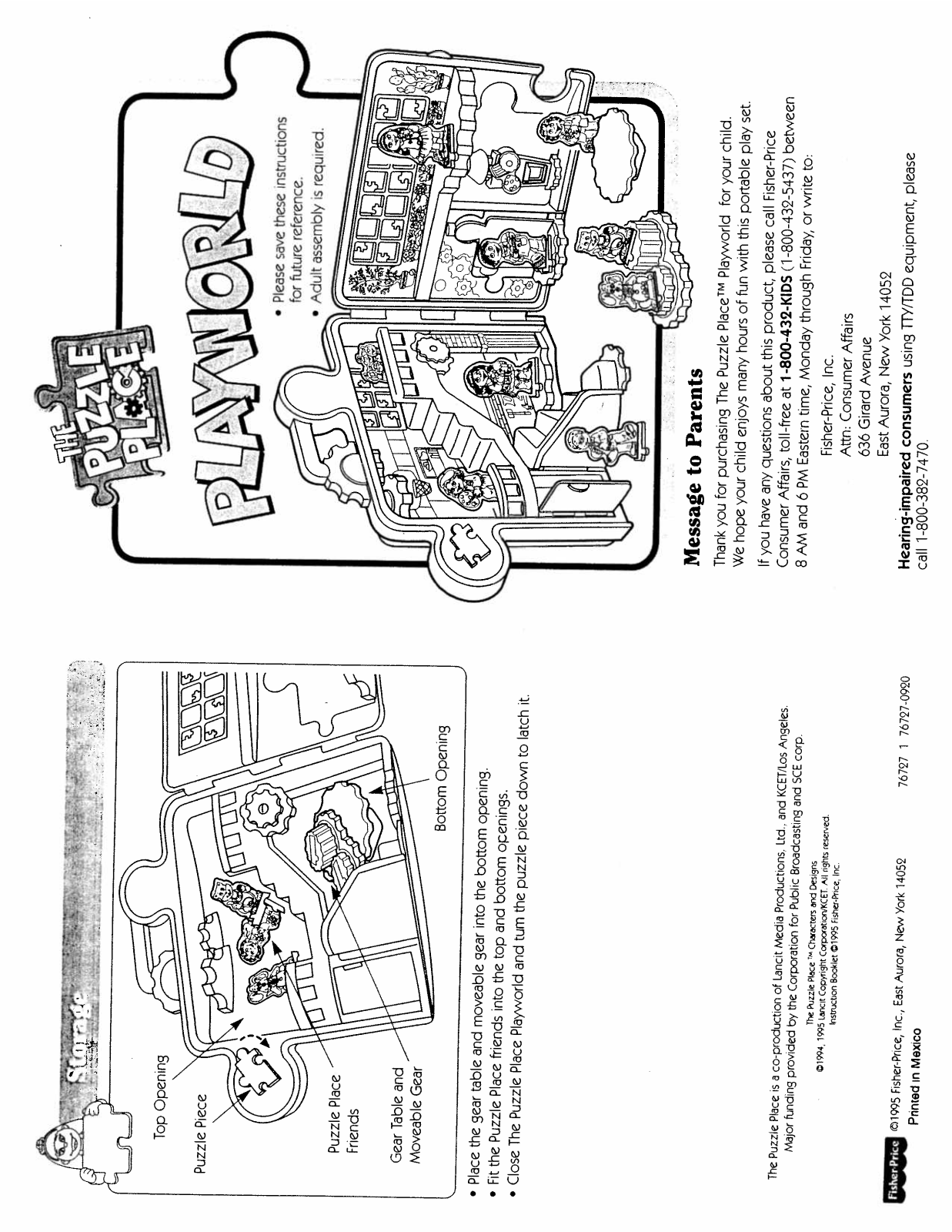 Fisher-Price 76727 Instruction Sheet